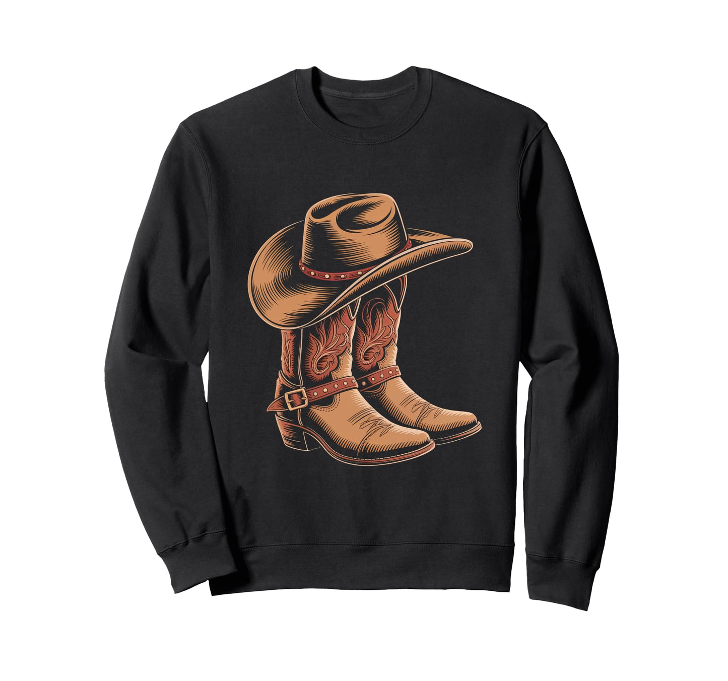 Cowboy Boots Western Country Sweatshirt - Casual Everyday Wear Unisex - T-Shirt, Sweatshirt, Hoodie