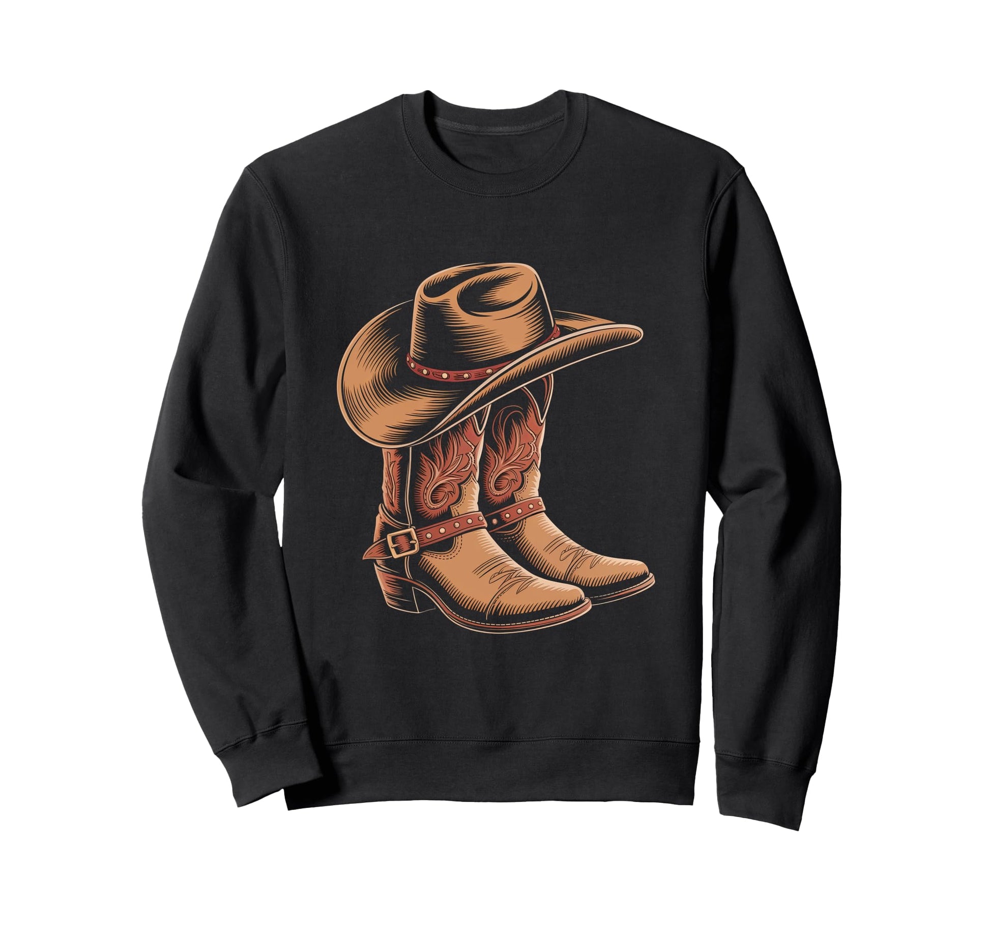 Cowboy Boots Western Country Sweatshirt - Casual Everyday Wear Unisex - T-Shirt, Sweatshirt, Hoodie