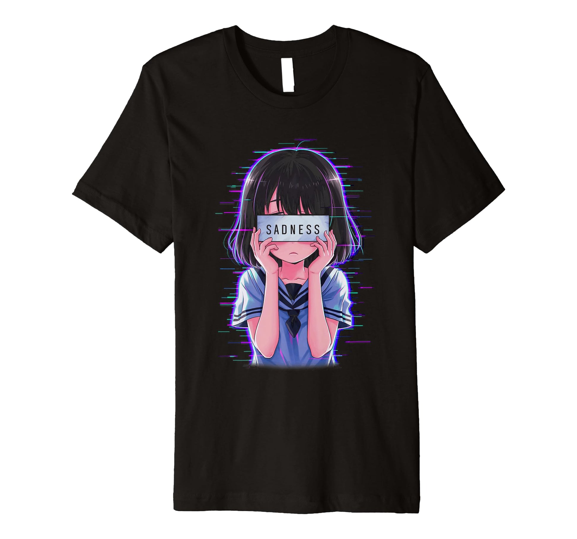 Sad Anime Japanese Aesthetic Vaporwave T-Shirt - Novelty Apparel Men Women - T-Shirt, Sweatshirt, Hoodie
