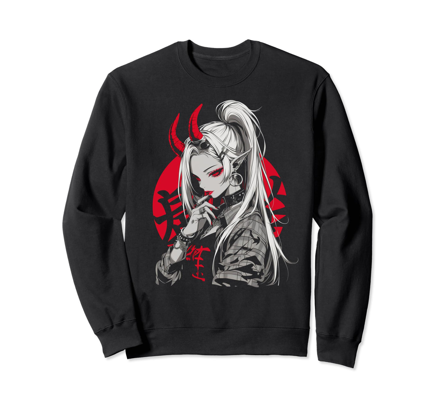 Goth Grunge Demon Anime Waifu Sweatshirt - Novelty Apparel Men Women - T-Shirt, Sweatshirt, Hoodie