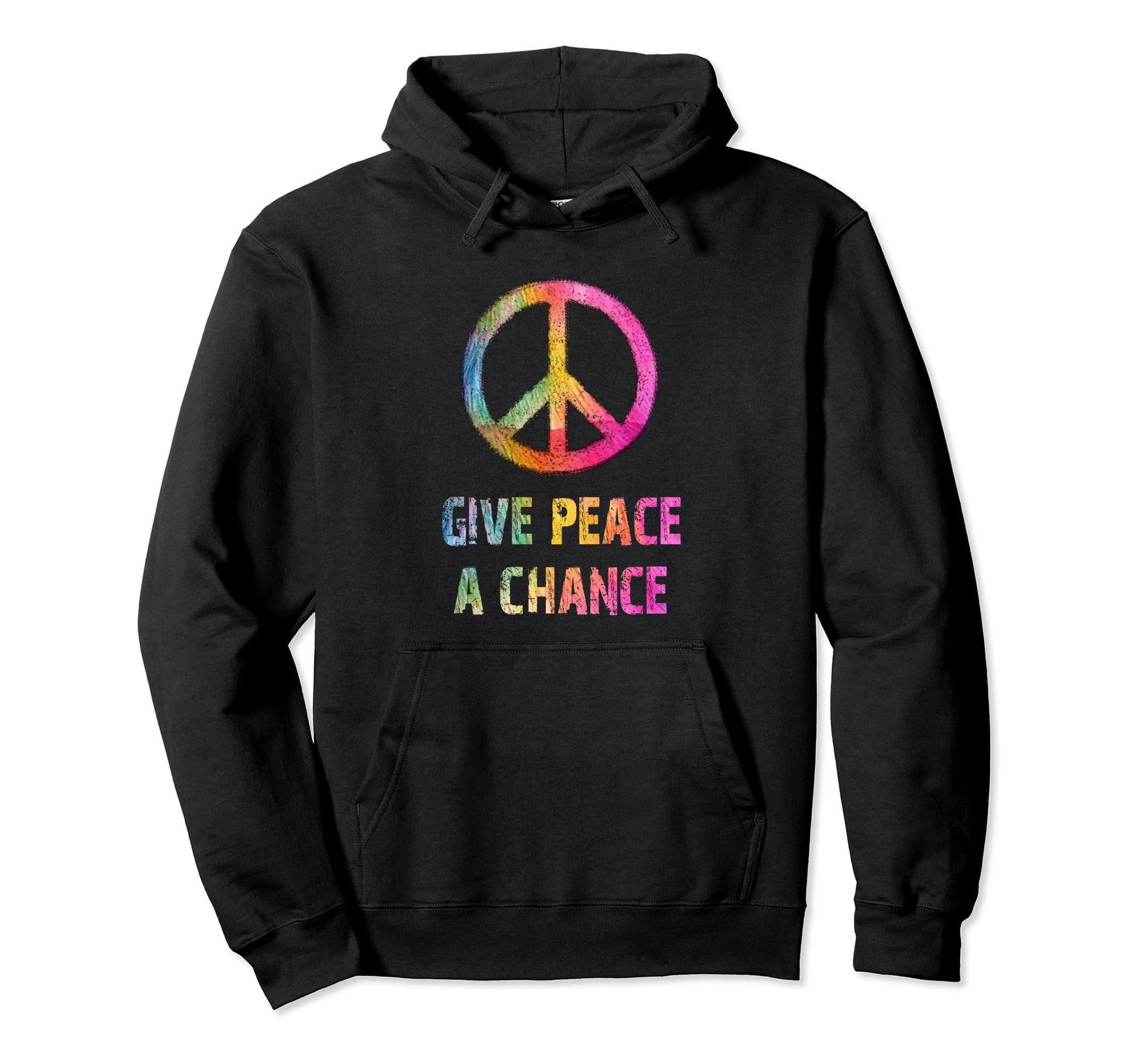Hippie Rainbow Give Peace Chance 1960S Hoodie - Fun Novelty Design Unisex - T-Shirt, Sweatshirt, Hoodie