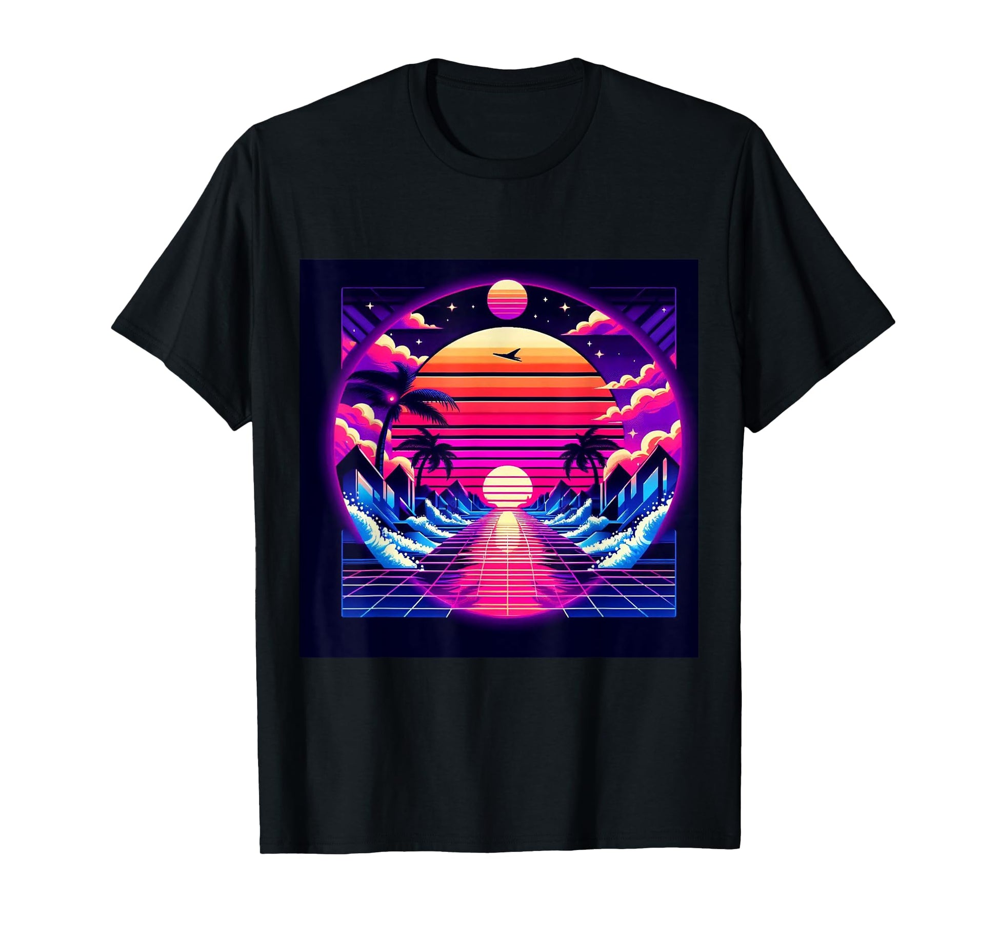 Retrowave Synthwave Vaporwave Sunset T-Shirt - Novelty Apparel Men Women - T-Shirt, Sweatshirt, Hoodie