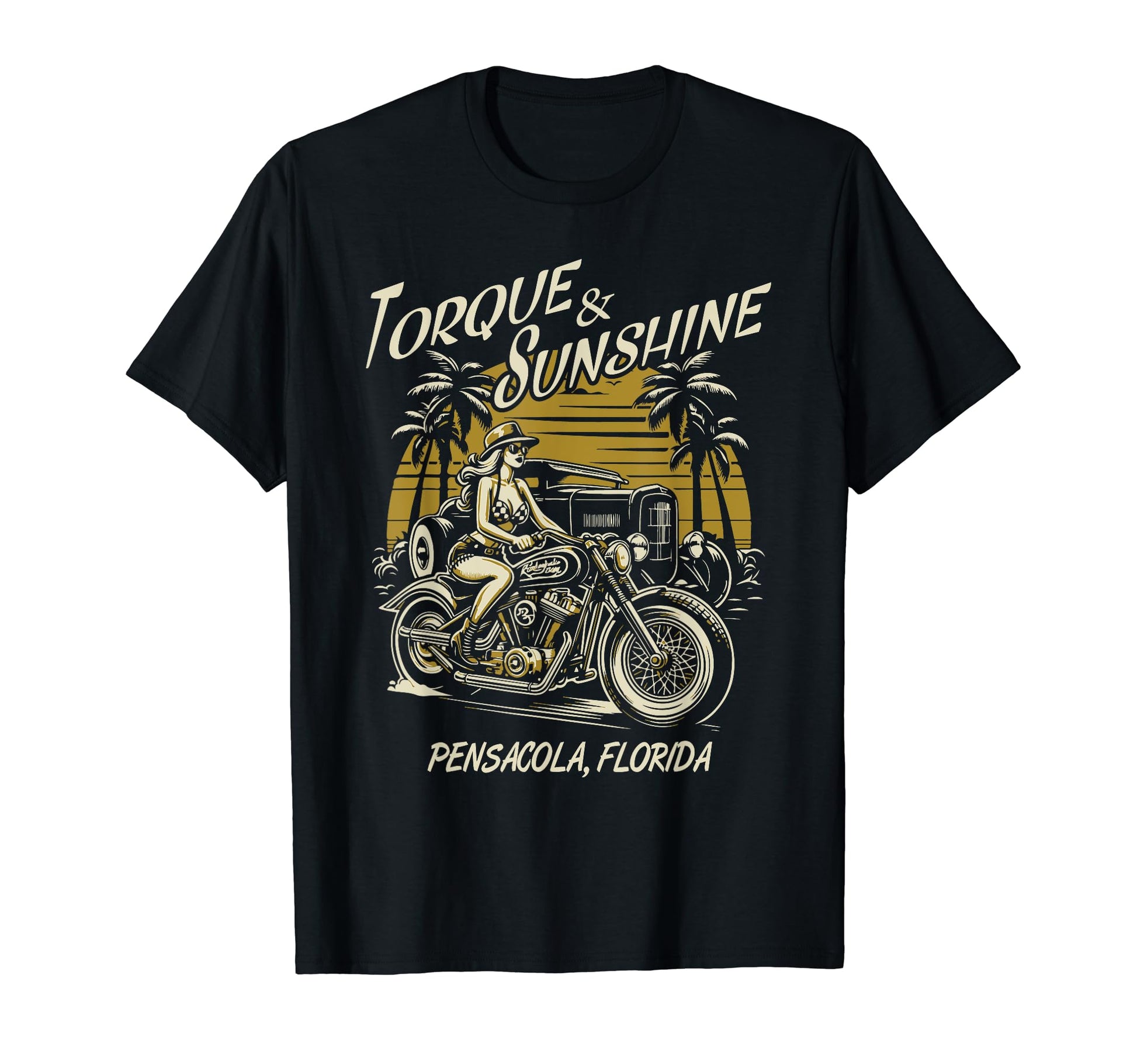 Pensacola Florida Motorcycle Hotrod T-Shirt - Novelty Apparel Men Women - T-Shirt, Sweatshirt, Hoodie