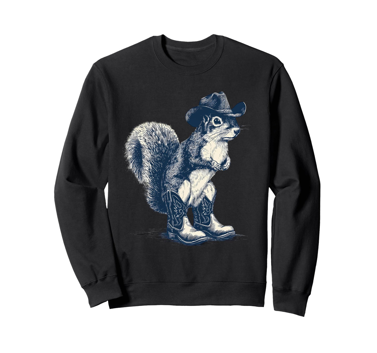 Country Cowboy Squirrel Rodeo Cowgirl Sweatshirt - Minimalist Print Unisex - T-Shirt, Sweatshirt, Hoodie