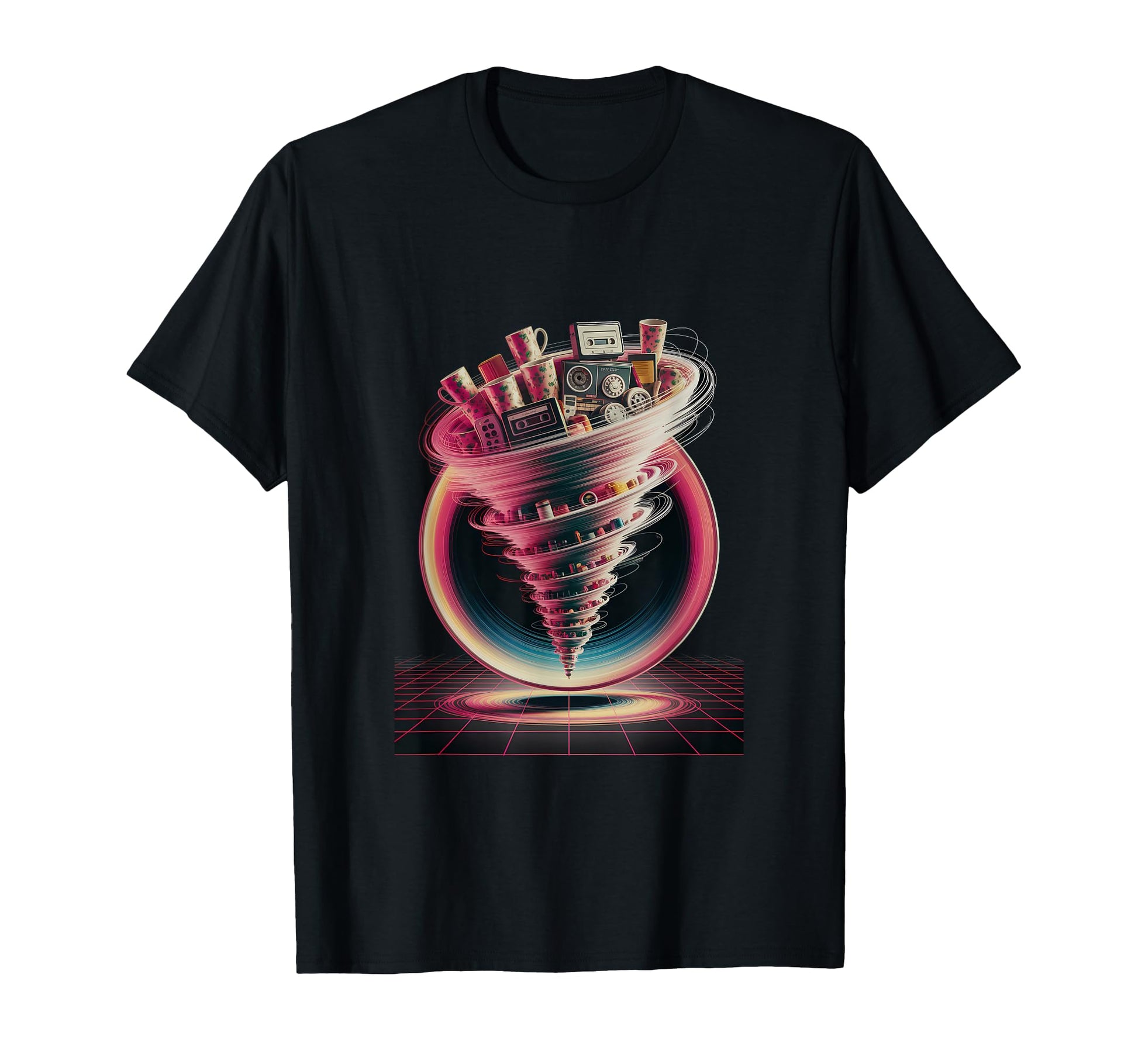 Tape Vortex Surreal 80S Vaporwave T-Shirt - Minimalist Print Unisex - T-Shirt, Sweatshirt, Hoodie