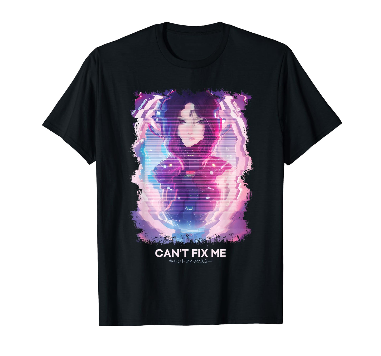 Sad Vaporwave Glitch Japanese T-Shirt - Fun Novelty Design for Adults - T-Shirt, Sweatshirt, Hoodie