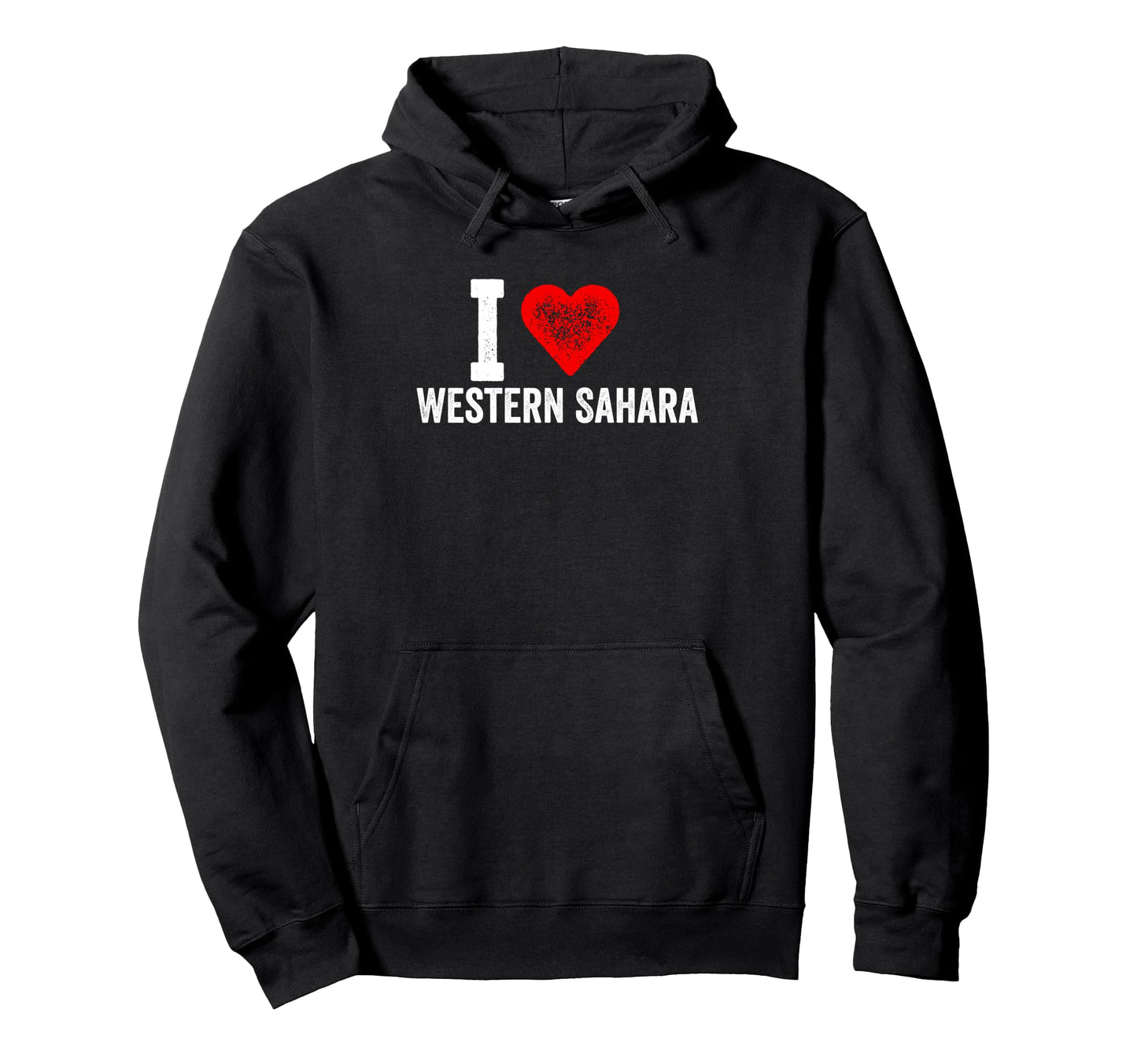 Funny I Love Western Sahara Red Heart Hoodie - Graphic Print Unisex - T-Shirt, Sweatshirt, Hoodie