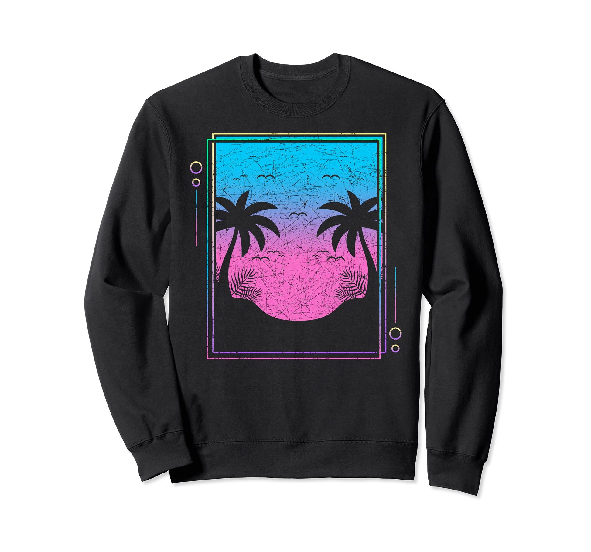 80S Music Vaporwave Aesthetic Palm Sweatshirt - Novelty Apparel Men Women - T-Shirt, Sweatshirt, Hoodie