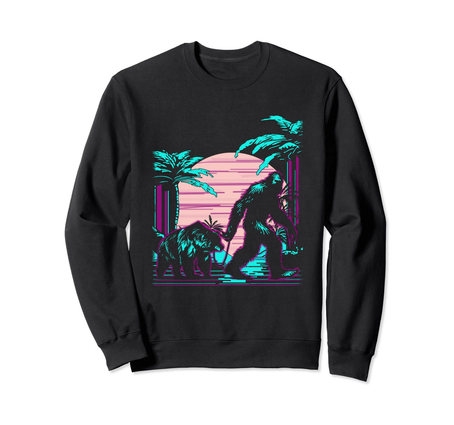 Bigfoot Vaporwave Aesthetic 90S Sweatshirt - Minimalist Print Unisex - T-Shirt, Sweatshirt, Hoodie