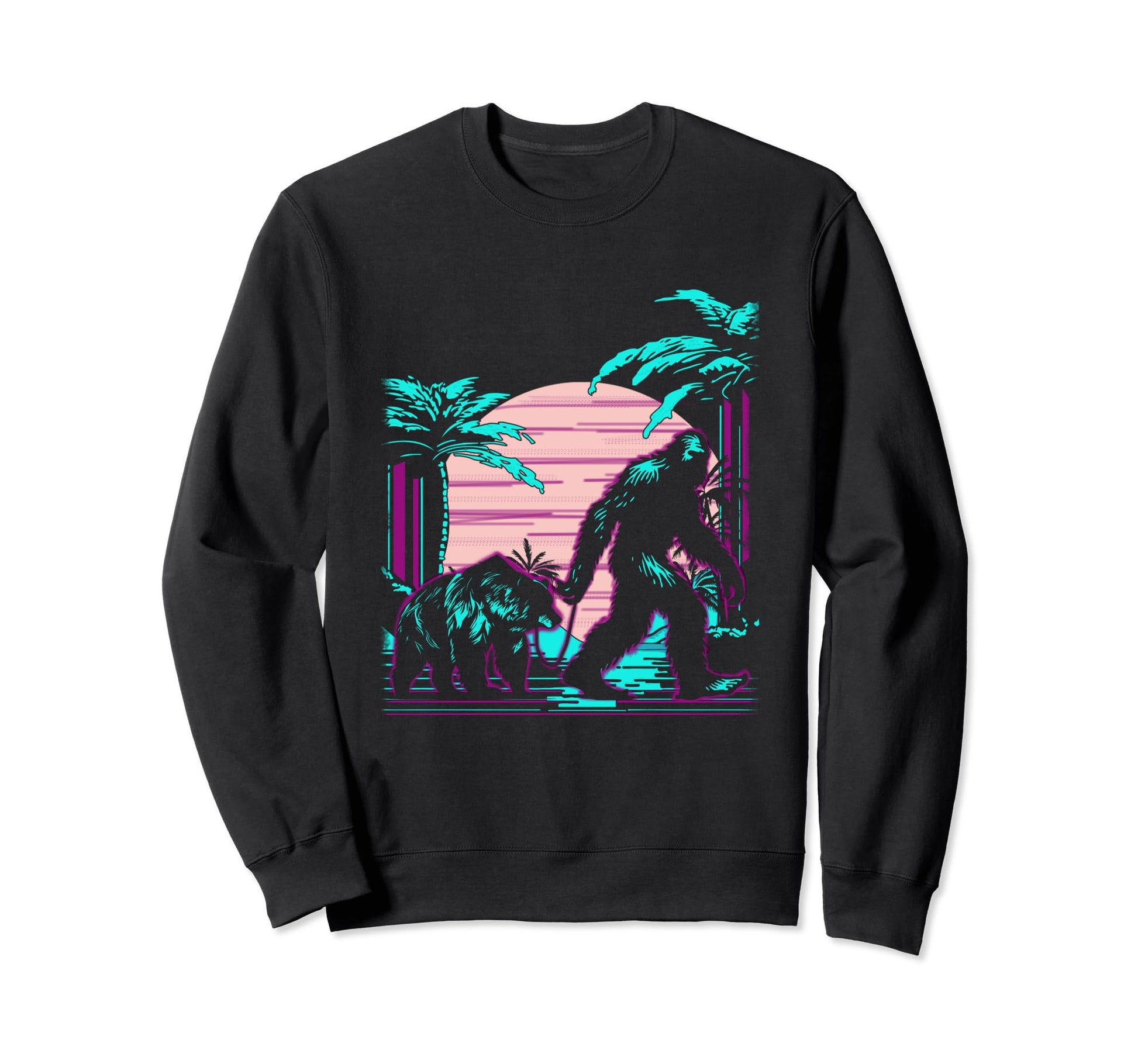 Bigfoot Vaporwave Aesthetic 90S Sweatshirt - Minimalist Print Unisex - T-Shirt, Sweatshirt, Hoodie