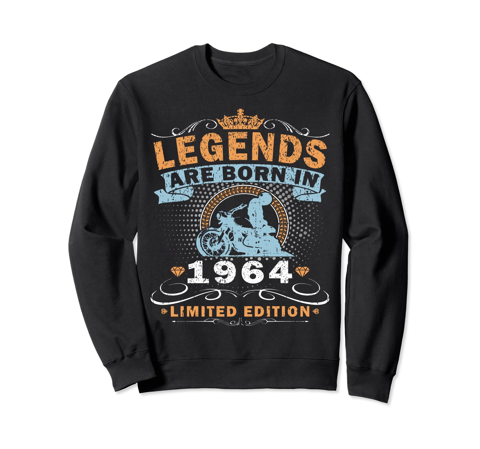 1964 Biker Motorcycle 60 Years Sweatshirt - Graphic Print Men Women - T-Shirt, Sweatshirt, Hoodie