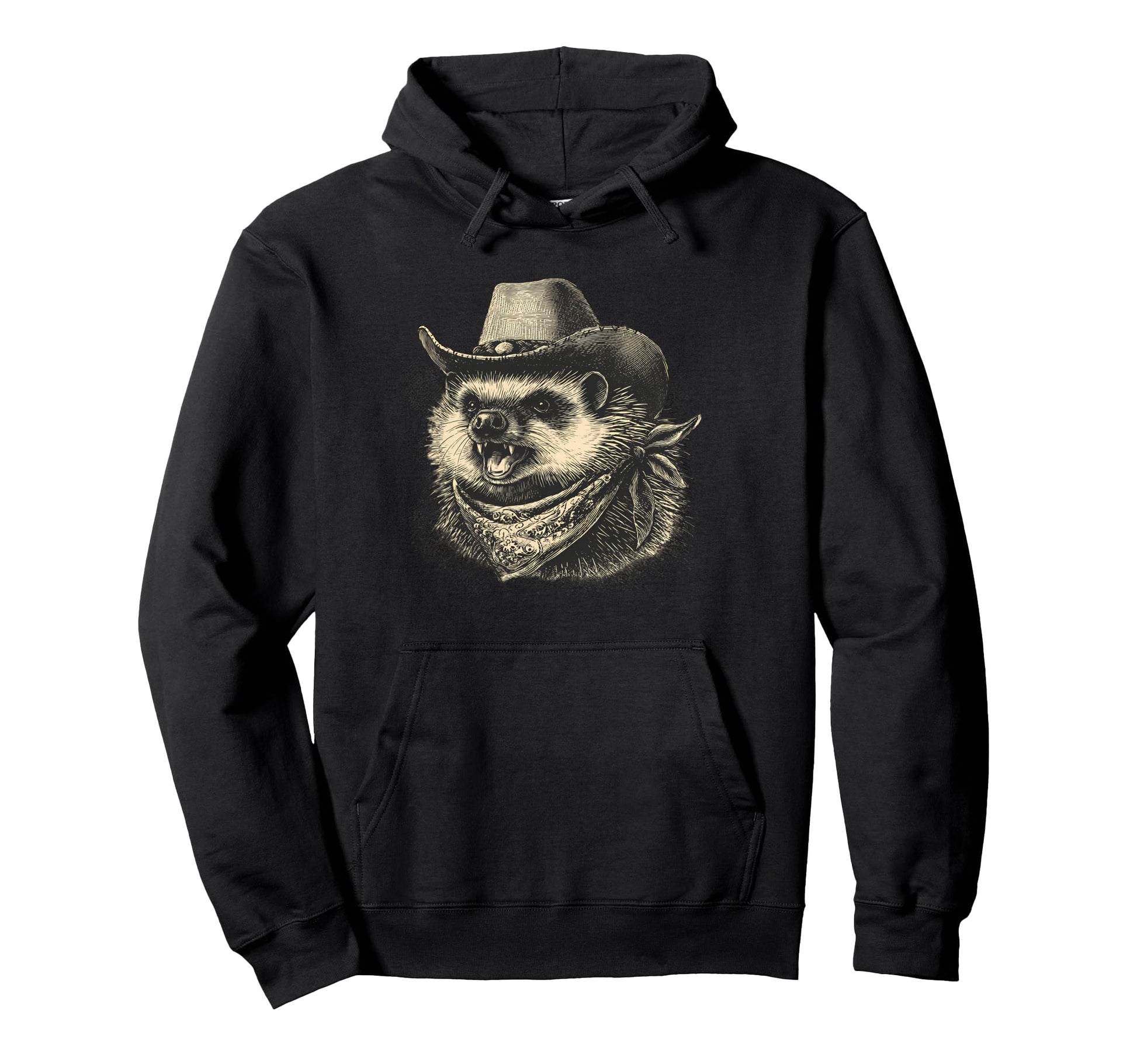 Hedgehog Cowboy Rodeo Cowgirl Western Hoodie - Unique Graphic for Adults - T-Shirt, Sweatshirt, Hoodie