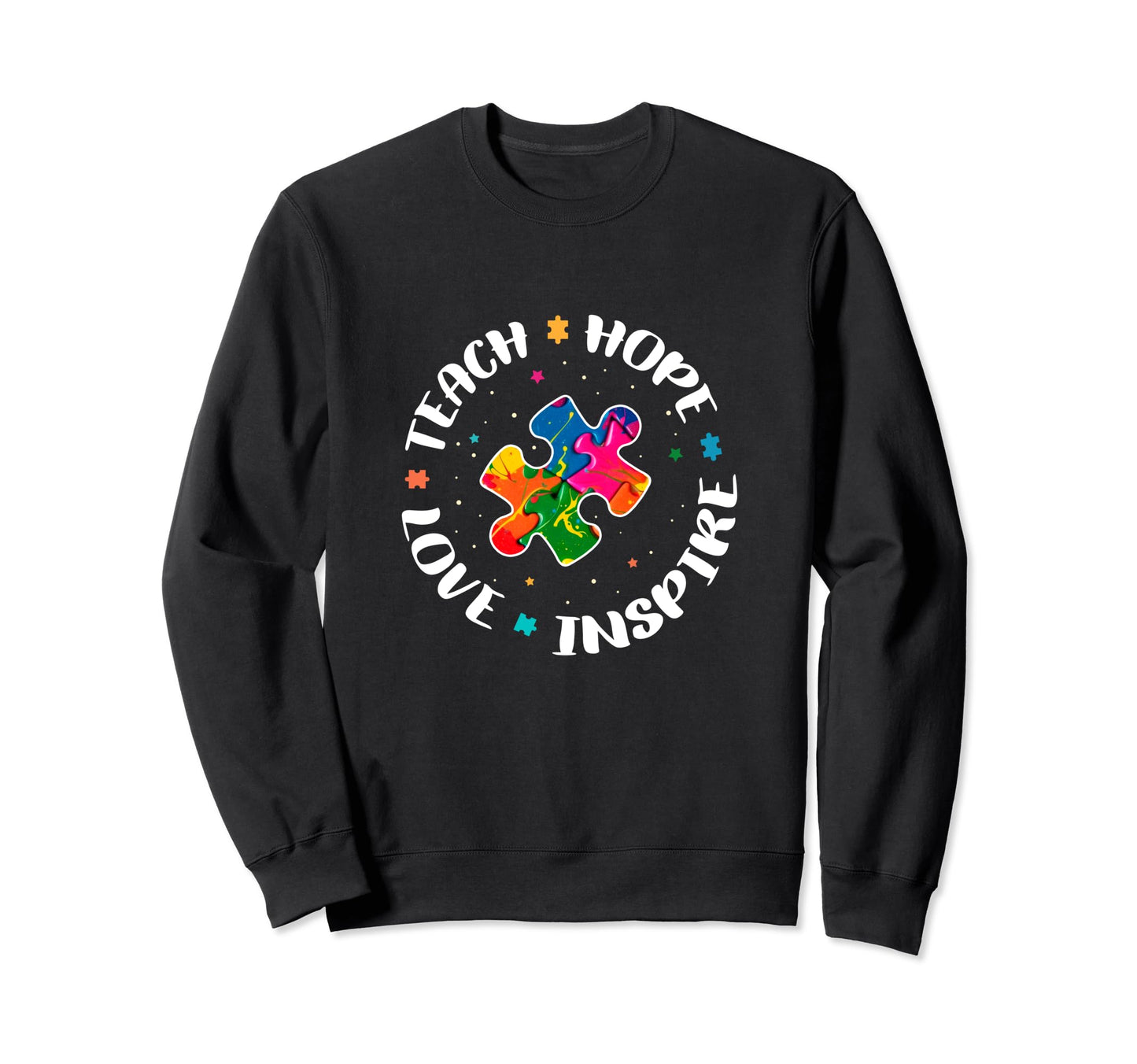 April We Wear Blue Peace Love Autism Sweatshirt - Graphic Print for Adults - T-Shirt, Sweatshirt, Hoodie