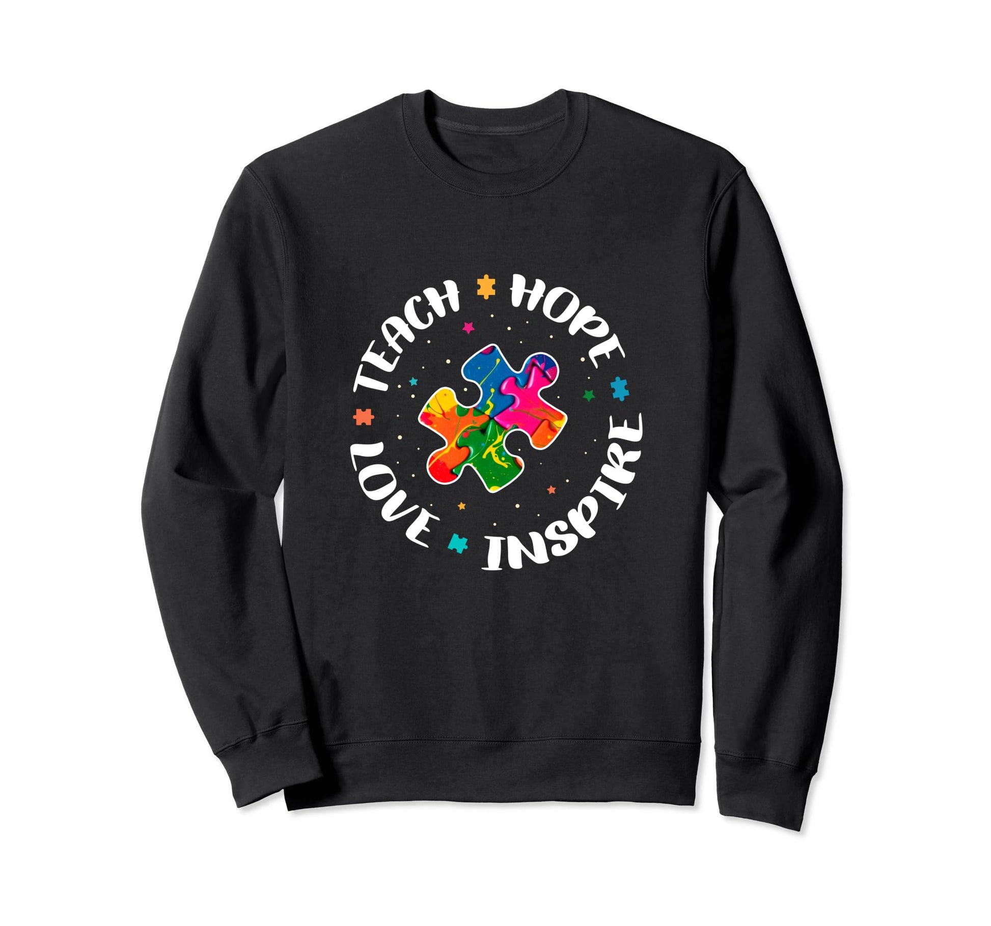 April We Wear Blue Peace Love Autism Sweatshirt - Graphic Print for Adults - T-Shirt, Sweatshirt, Hoodie