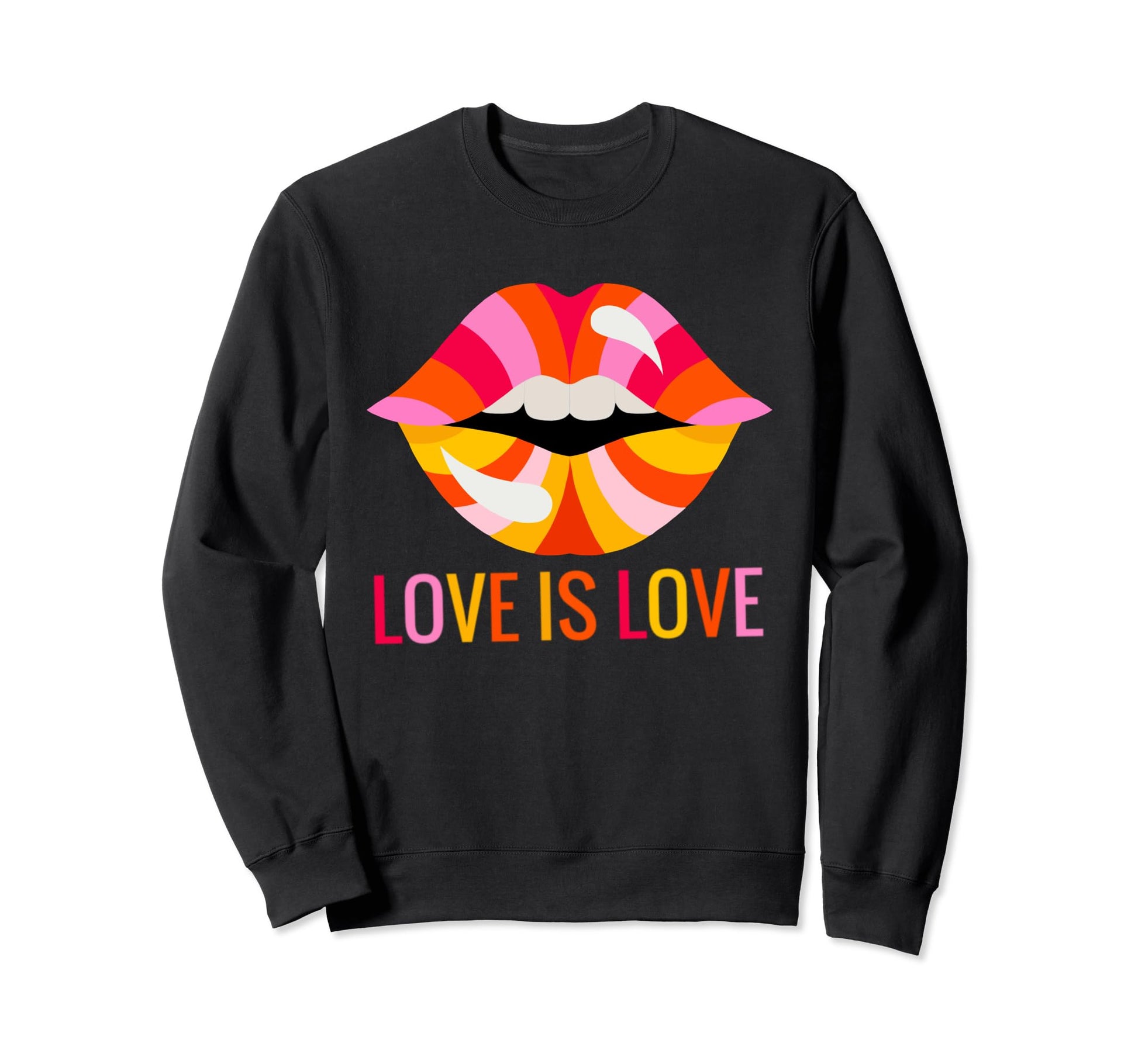Love Lips Pride Day Lgbtq Rainbow Sweatshirt - Aesthetic Graphic Unisex - T-Shirt, Sweatshirt, Hoodie