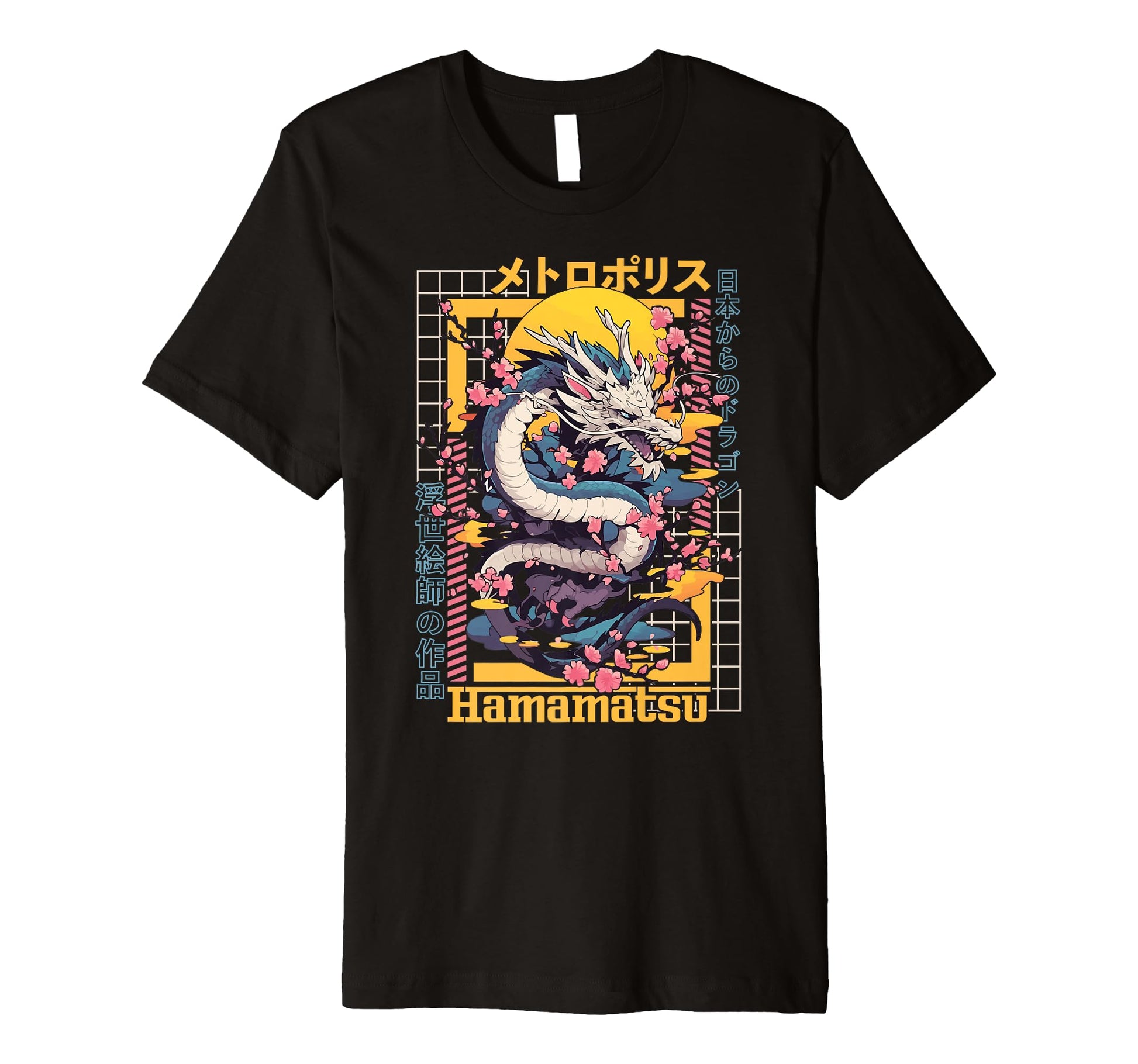 Hamamatsu City Synthwave 80S Dragon T-Shirt - Unique Graphic Men Women - T-Shirt, Sweatshirt, Hoodie