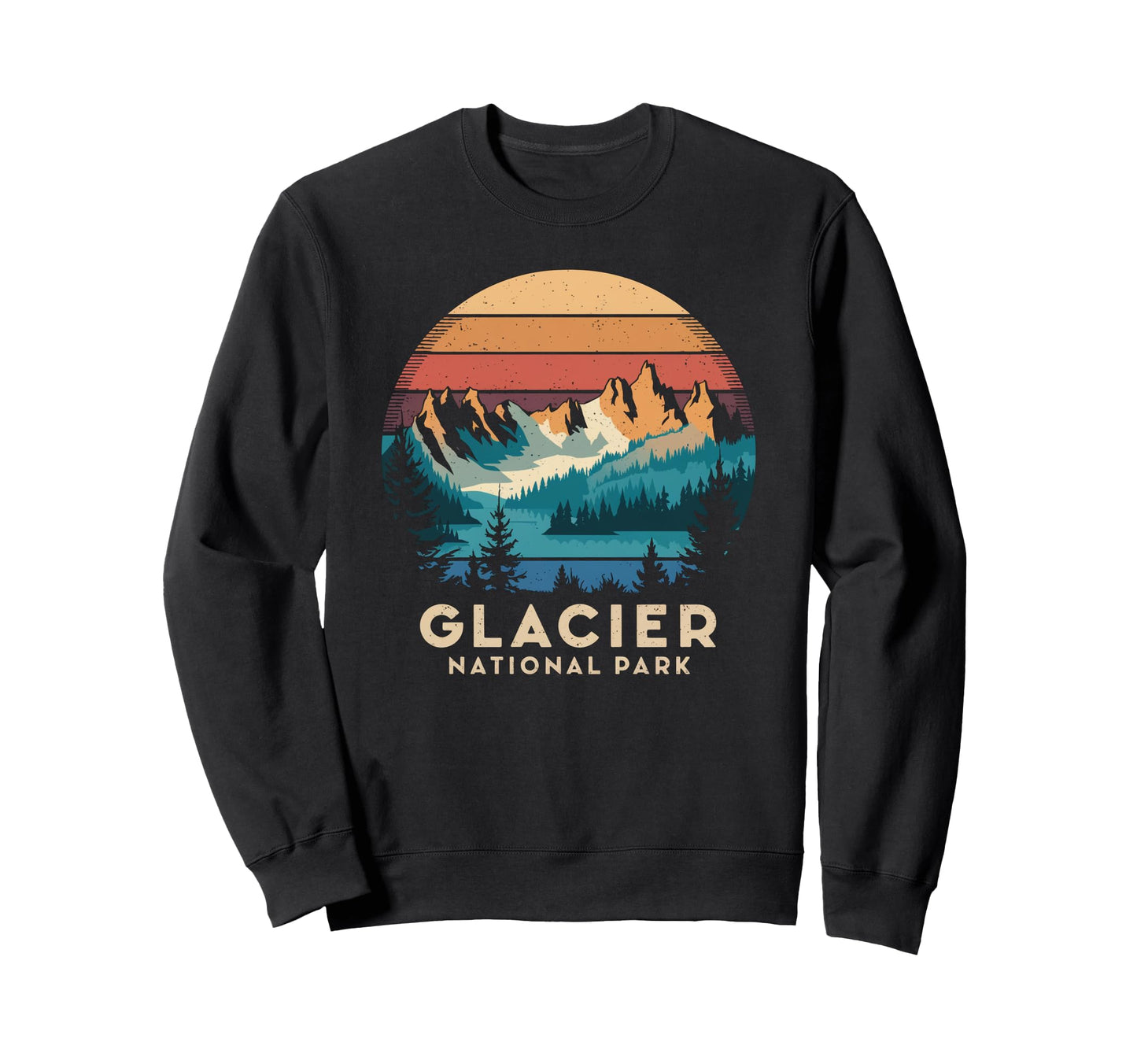 Glacier National Park Scenic Montana Sweatshirt - Graphic Print Men Women - T-Shirt, Sweatshirt, Hoodie