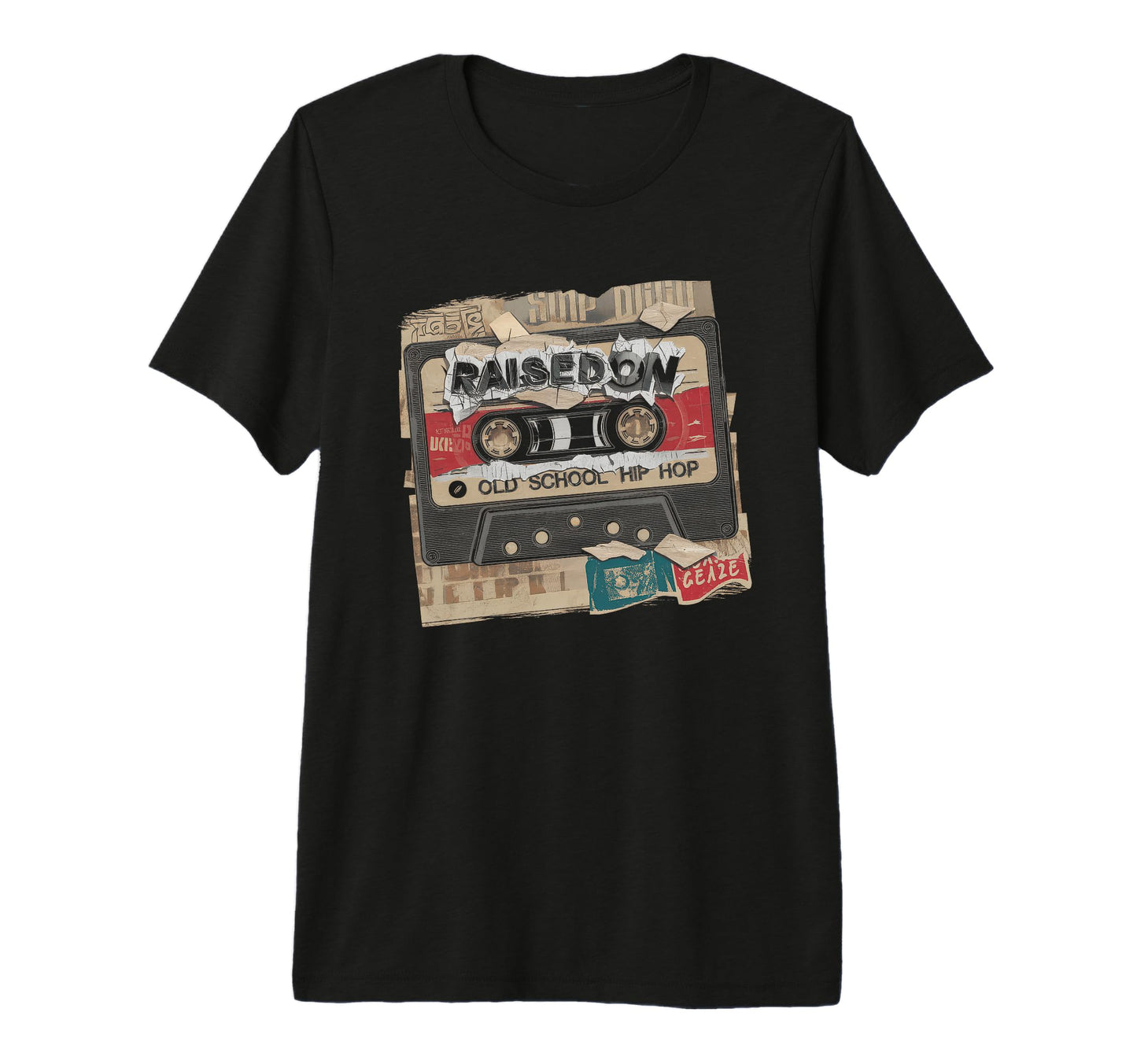 Raised Old School Hip Hop Cassette T-Shirt - Fun Novelty Design Men Women - T-Shirt, Sweatshirt, Hoodie