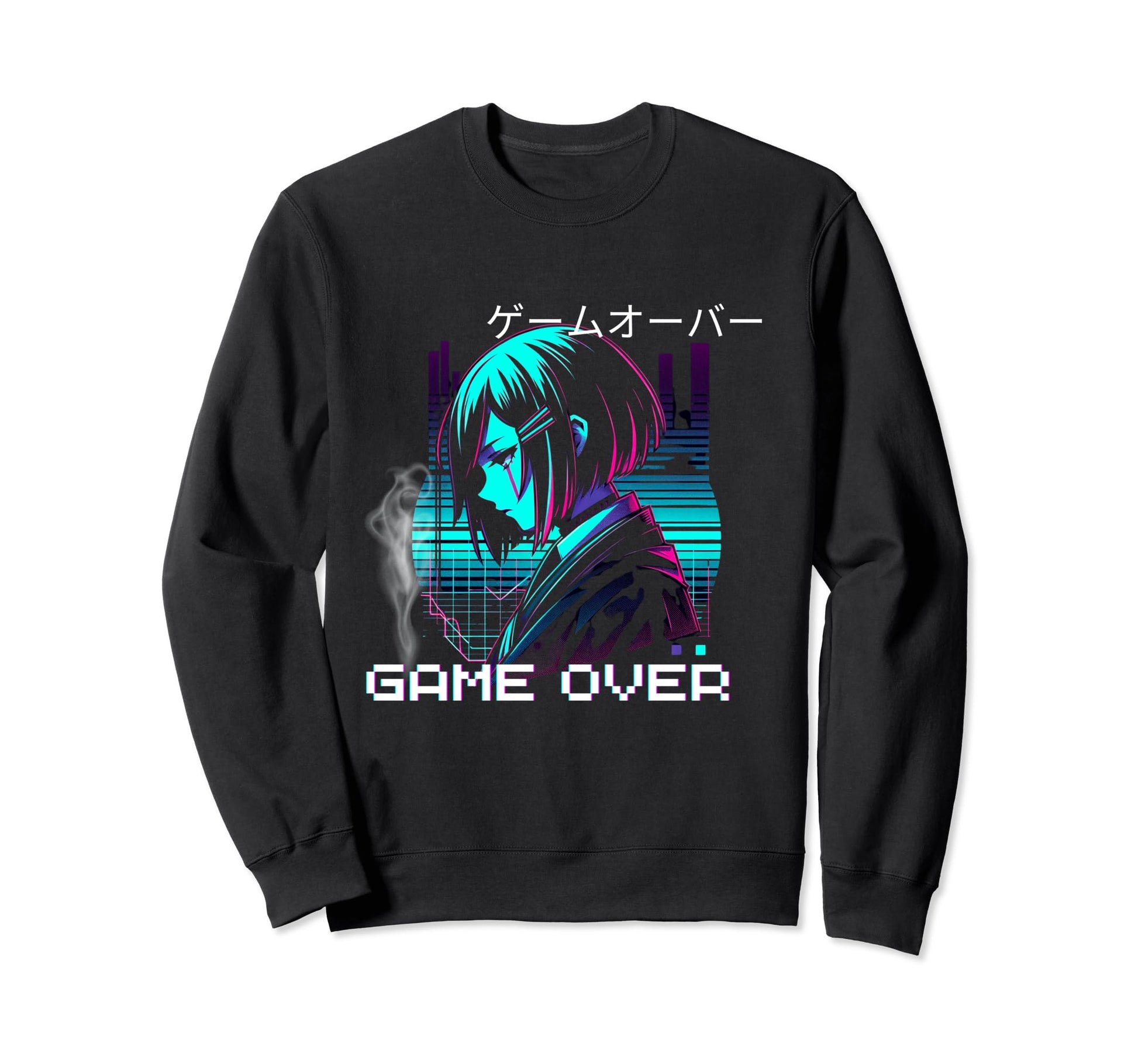 Japanese Vaporwave Sad Anime Indie Sweatshirt - Graphic Print Men Women - T-Shirt, Sweatshirt, Hoodie