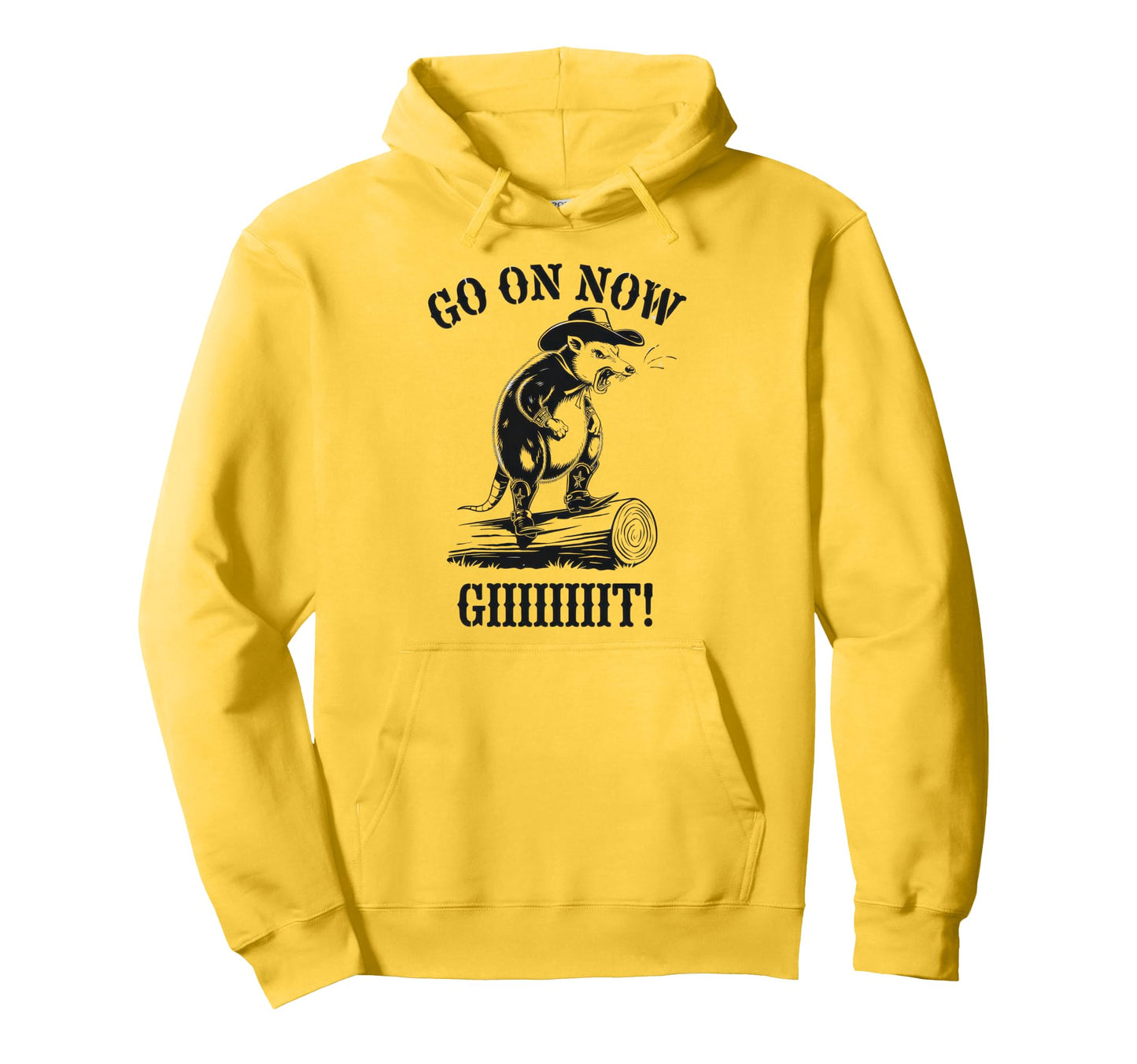 Go Now Git Cowboy Opossum Country Western Hoodie - Streetwear Style Unisex - T-Shirt, Sweatshirt, Hoodie