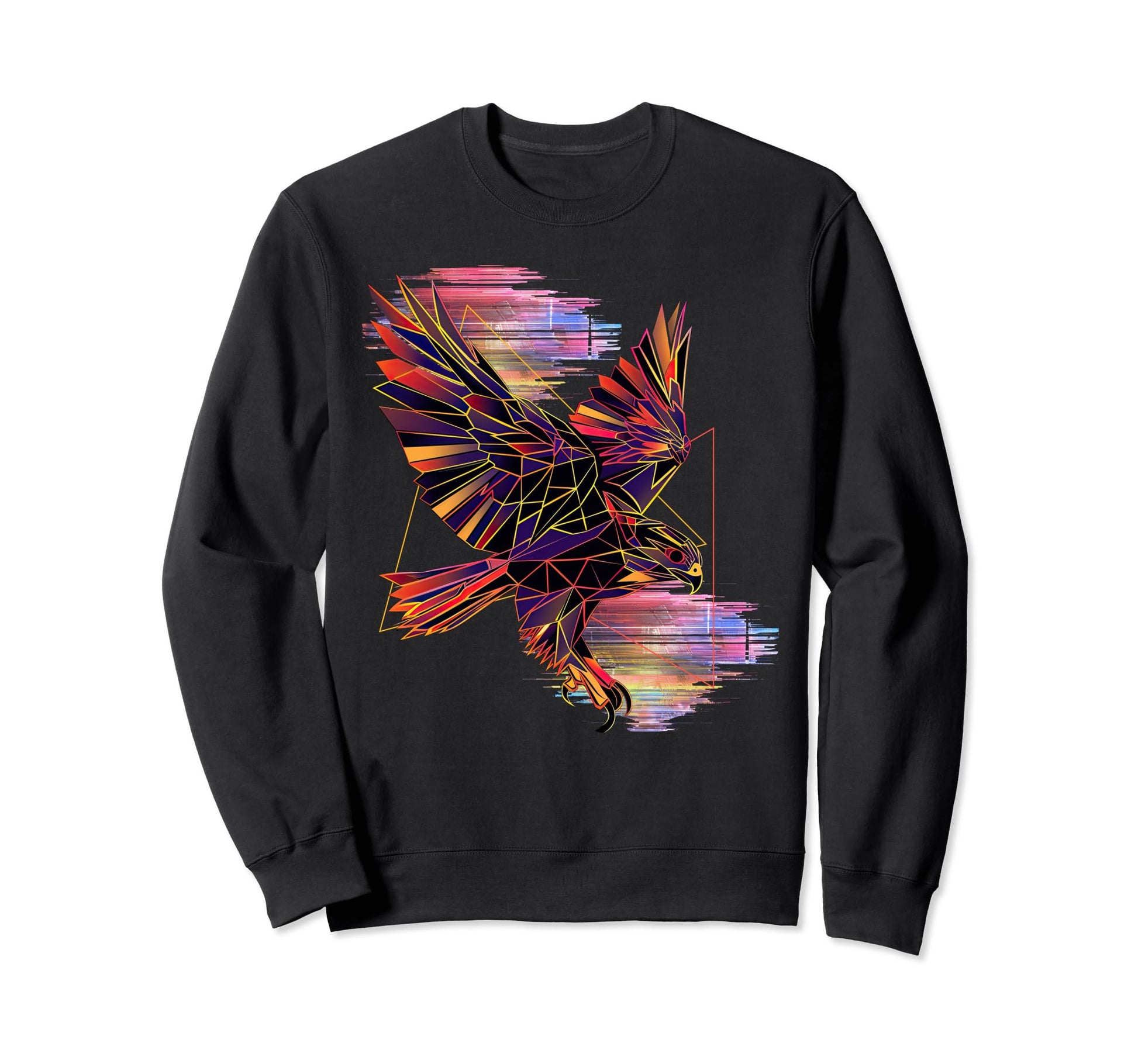 Falcon Geometric Bird Vaporwave Sweatshirt - Custom Art Print Unisex - T-Shirt, Sweatshirt, Hoodie