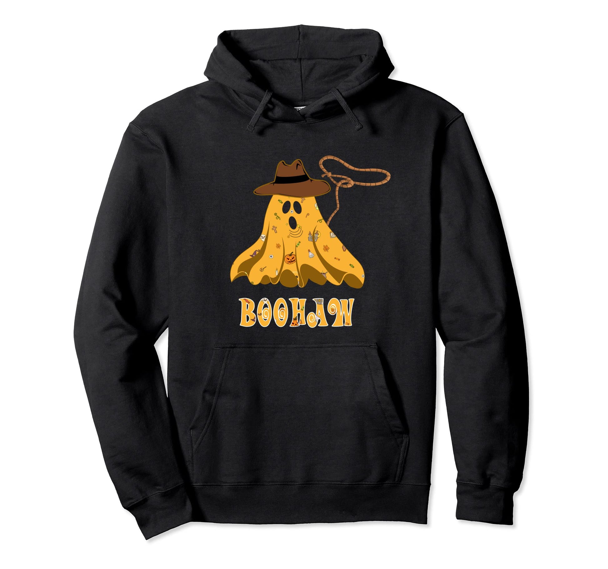 Halloween Western Boohaw Ghost Funny Boohaw Hoodie - Trendy Graphic Unisex - T-Shirt, Sweatshirt, Hoodie