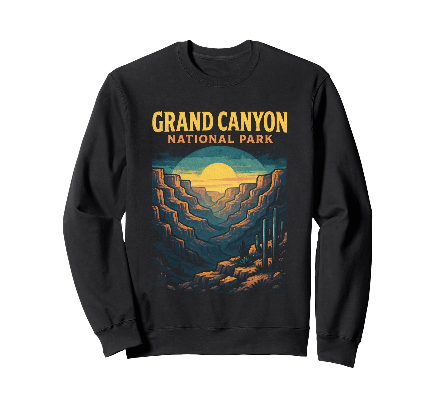 Grand Canyon National Park Sunset Sweatshirt - Minimalist Print for Adults - T-Shirt, Sweatshirt, Hoodie