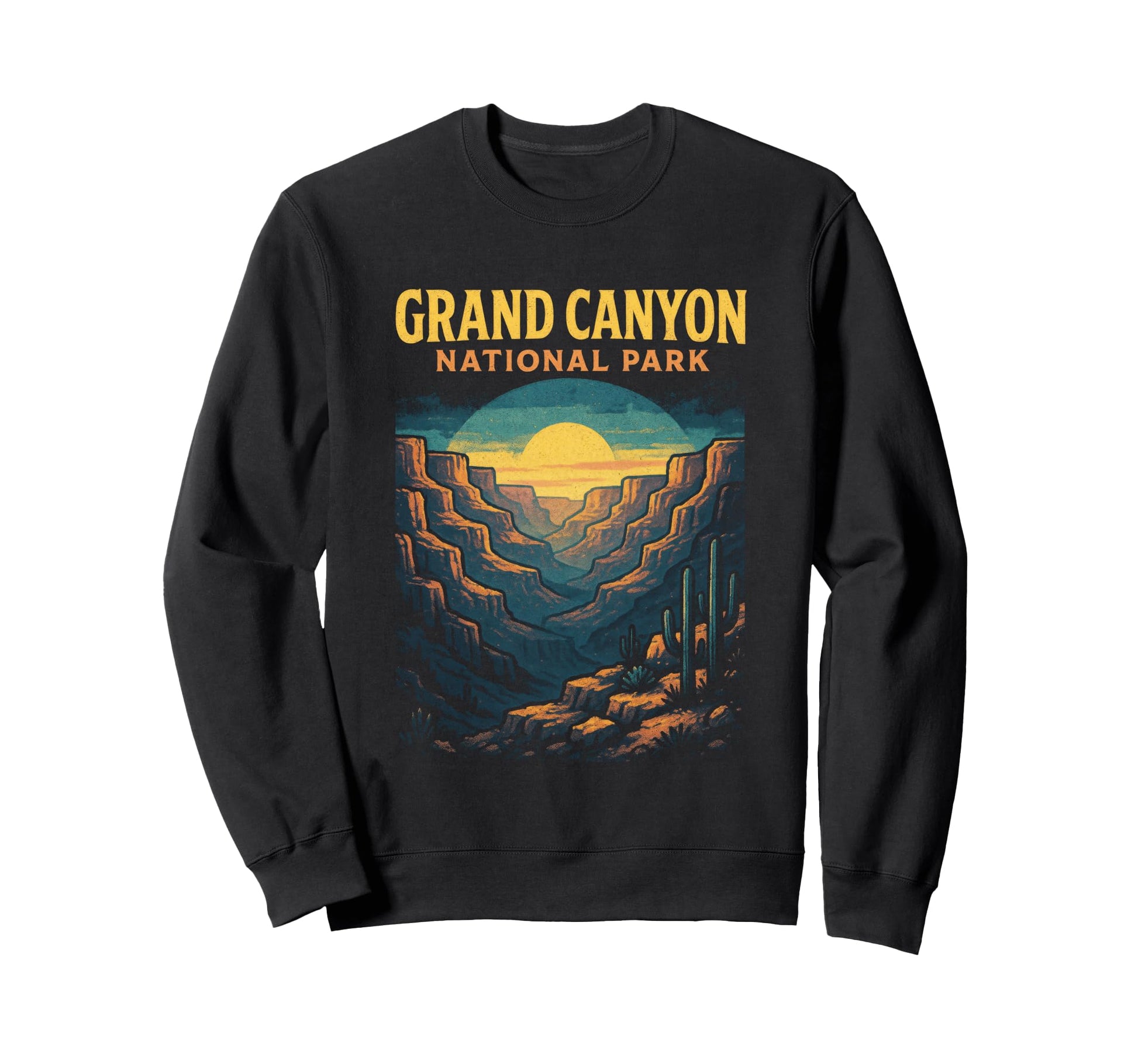 Grand Canyon National Park Sunset Sweatshirt - Minimalist Print for Adults - T-Shirt, Sweatshirt, Hoodie