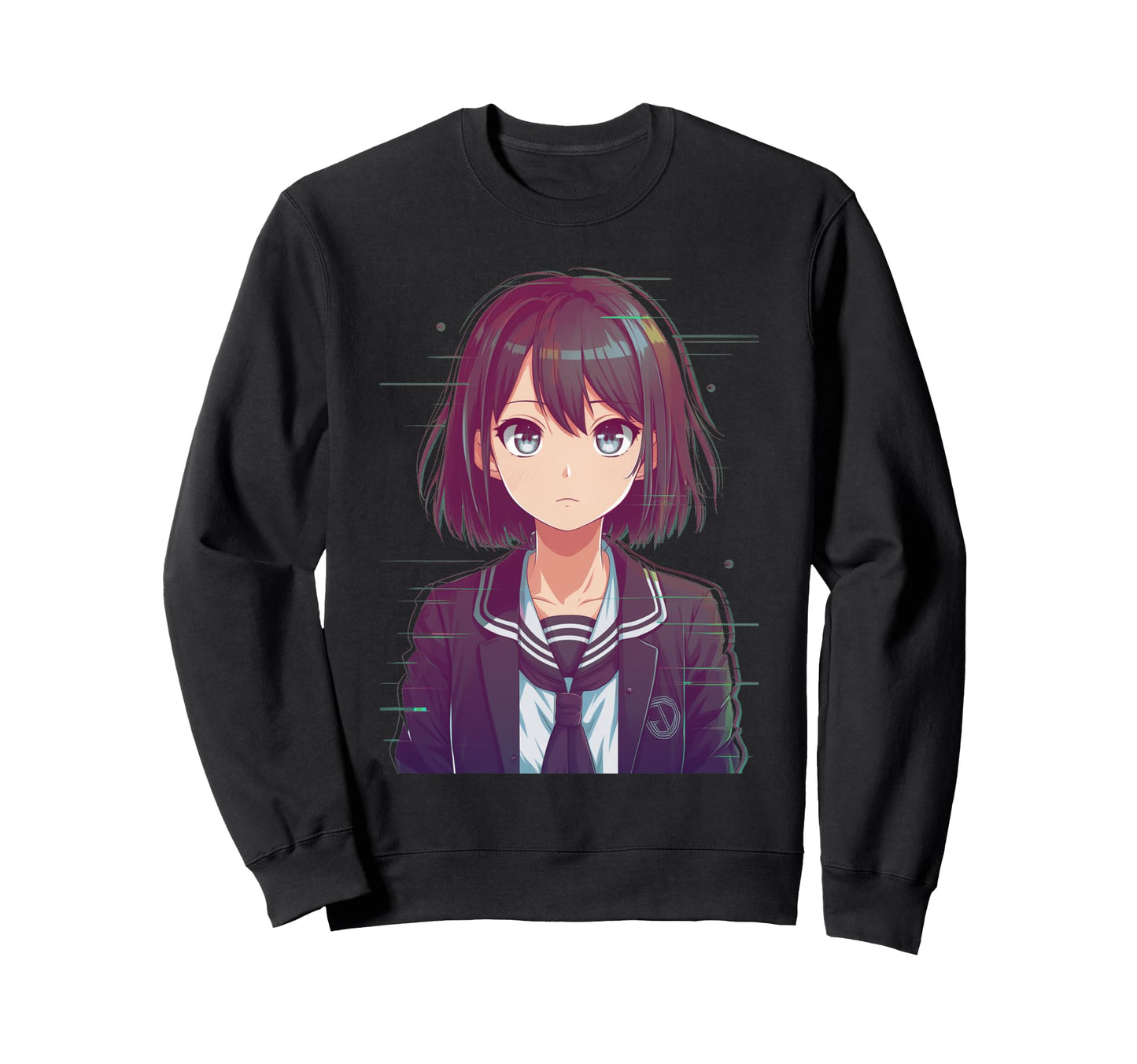 Sad Anime Waifu Japanese Aesthetic Sweatshirt - Unique Graphic Unisex - T-Shirt, Sweatshirt, Hoodie