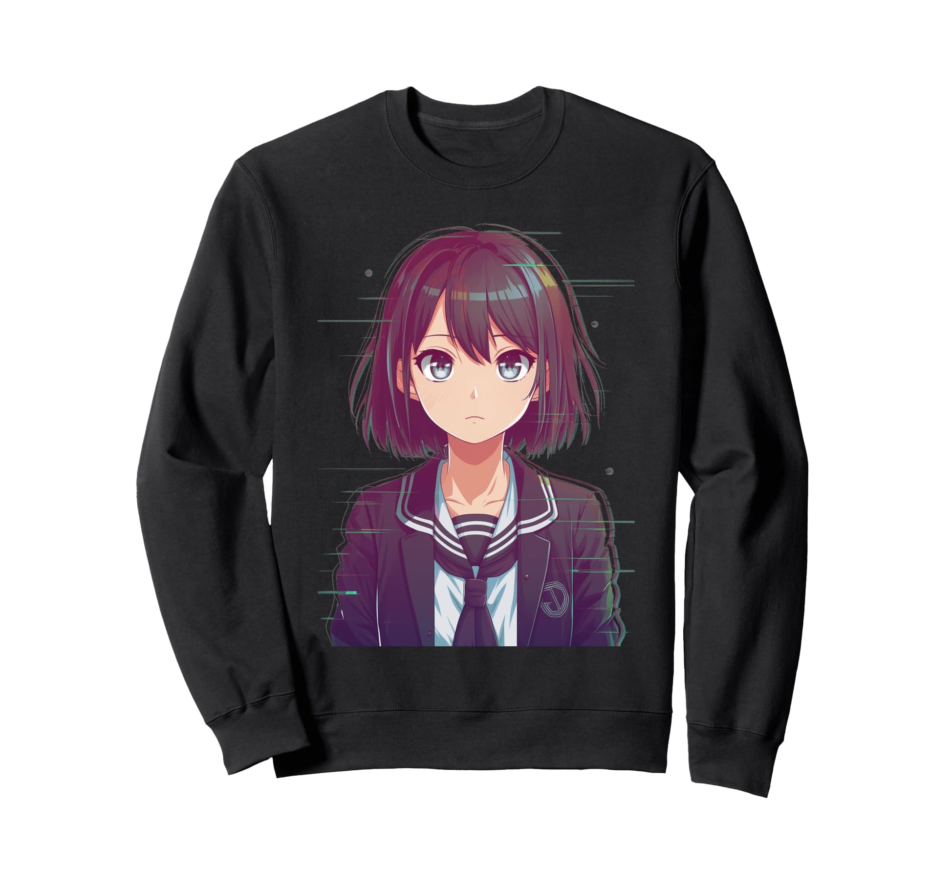 Sad Anime Waifu Japanese Aesthetic Sweatshirt - Unique Graphic Unisex - T-Shirt, Sweatshirt, Hoodie