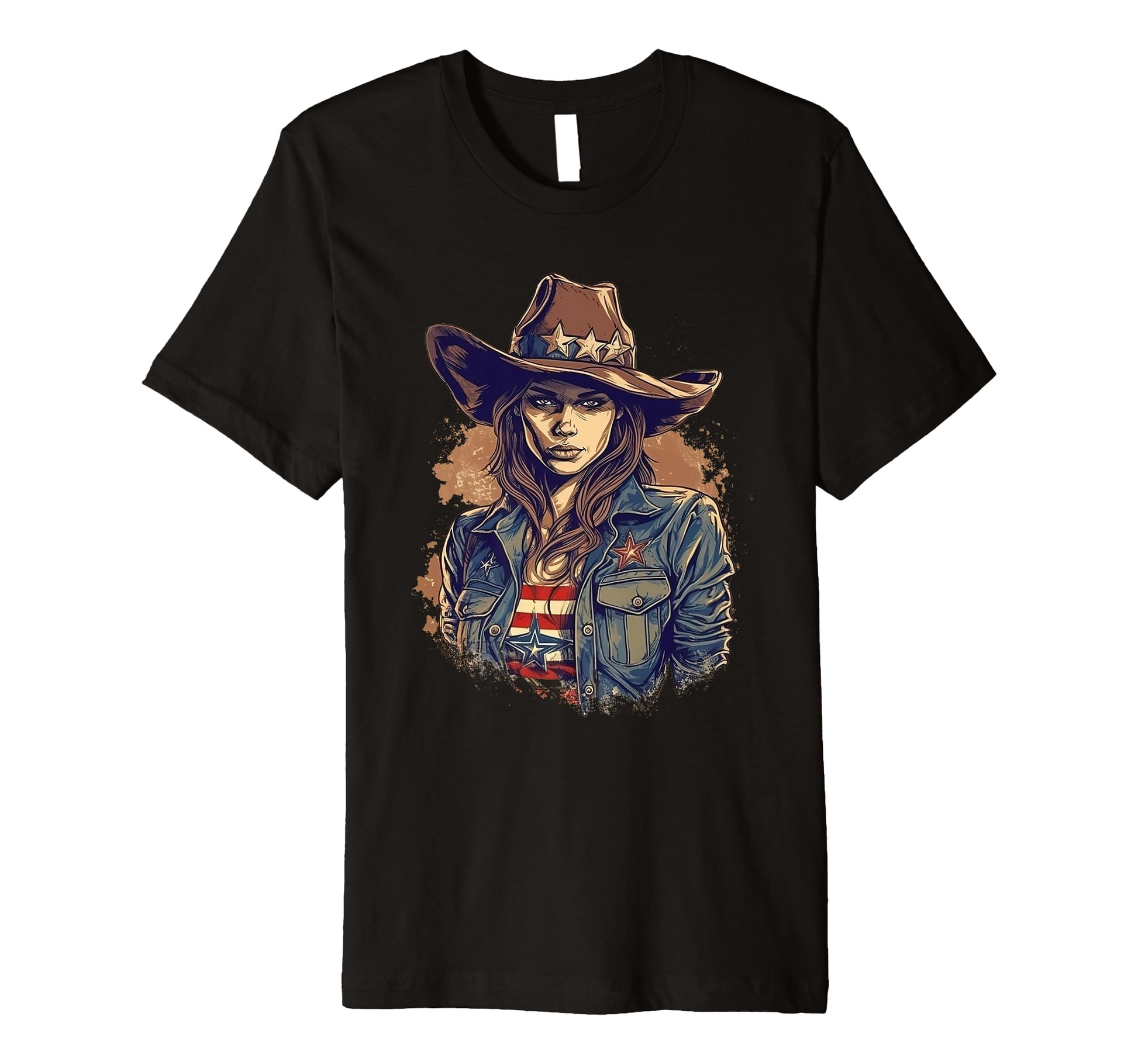 Cowgirl Cowboy Patriotic Cow And Farm T-Shirt - Unique Graphic Unisex - T-Shirt, Sweatshirt, Hoodie