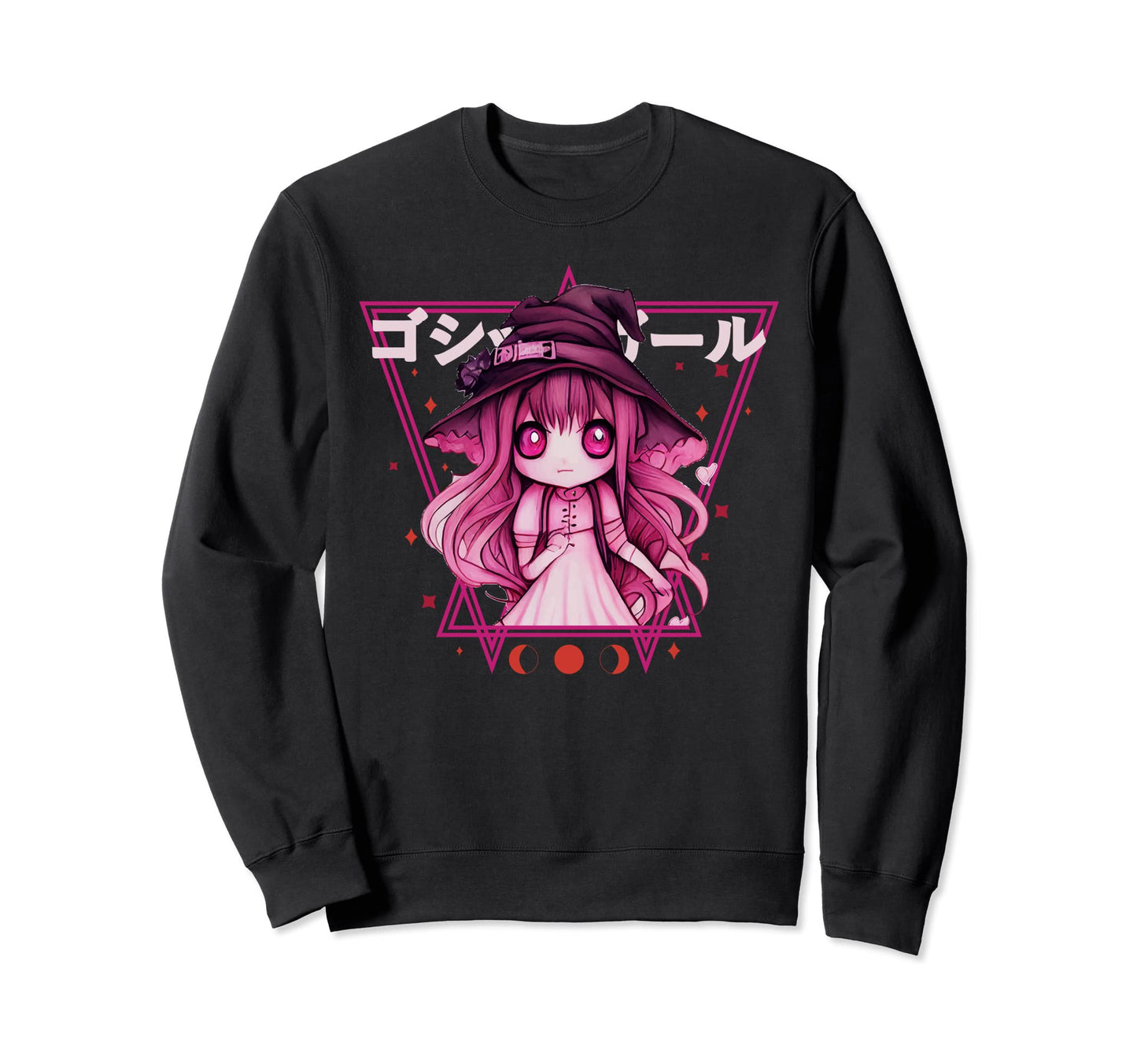 Kawaii Pastel Goth Witch Anime Chibi Sweatshirt - Custom Art Print Unisex - T-Shirt, Sweatshirt, Hoodie