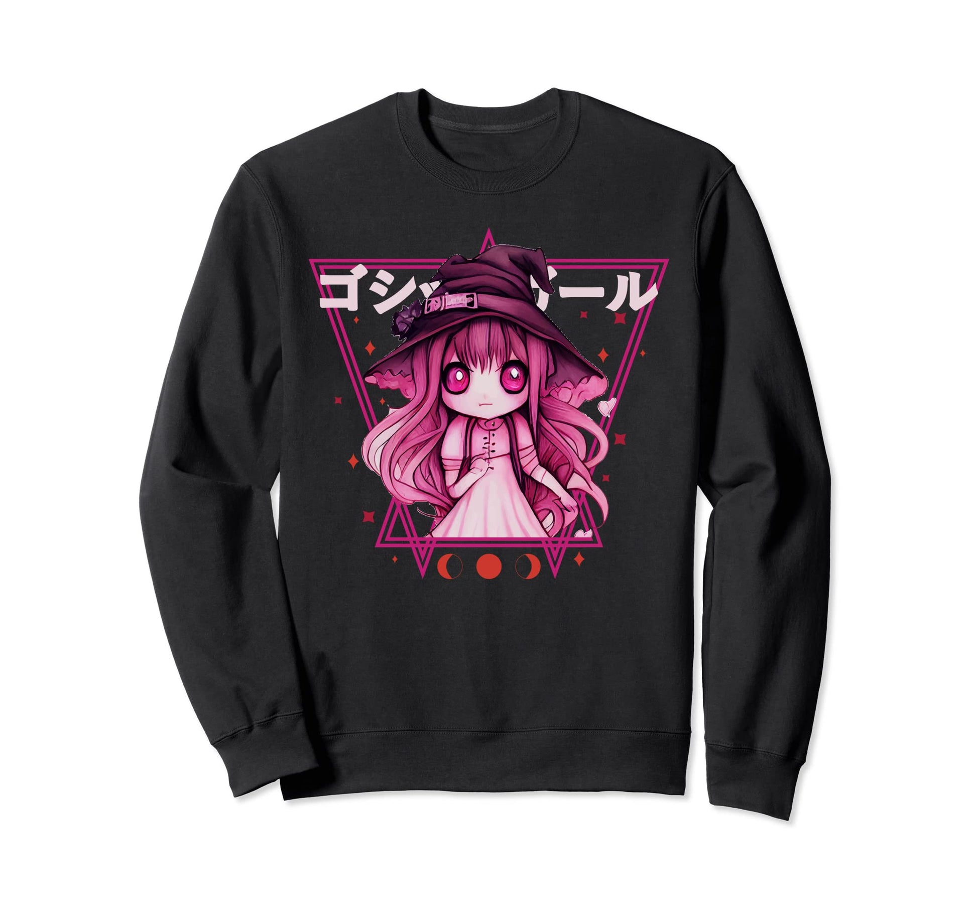 Kawaii Pastel Goth Witch Anime Chibi Sweatshirt - Custom Art Print Unisex - T-Shirt, Sweatshirt, Hoodie