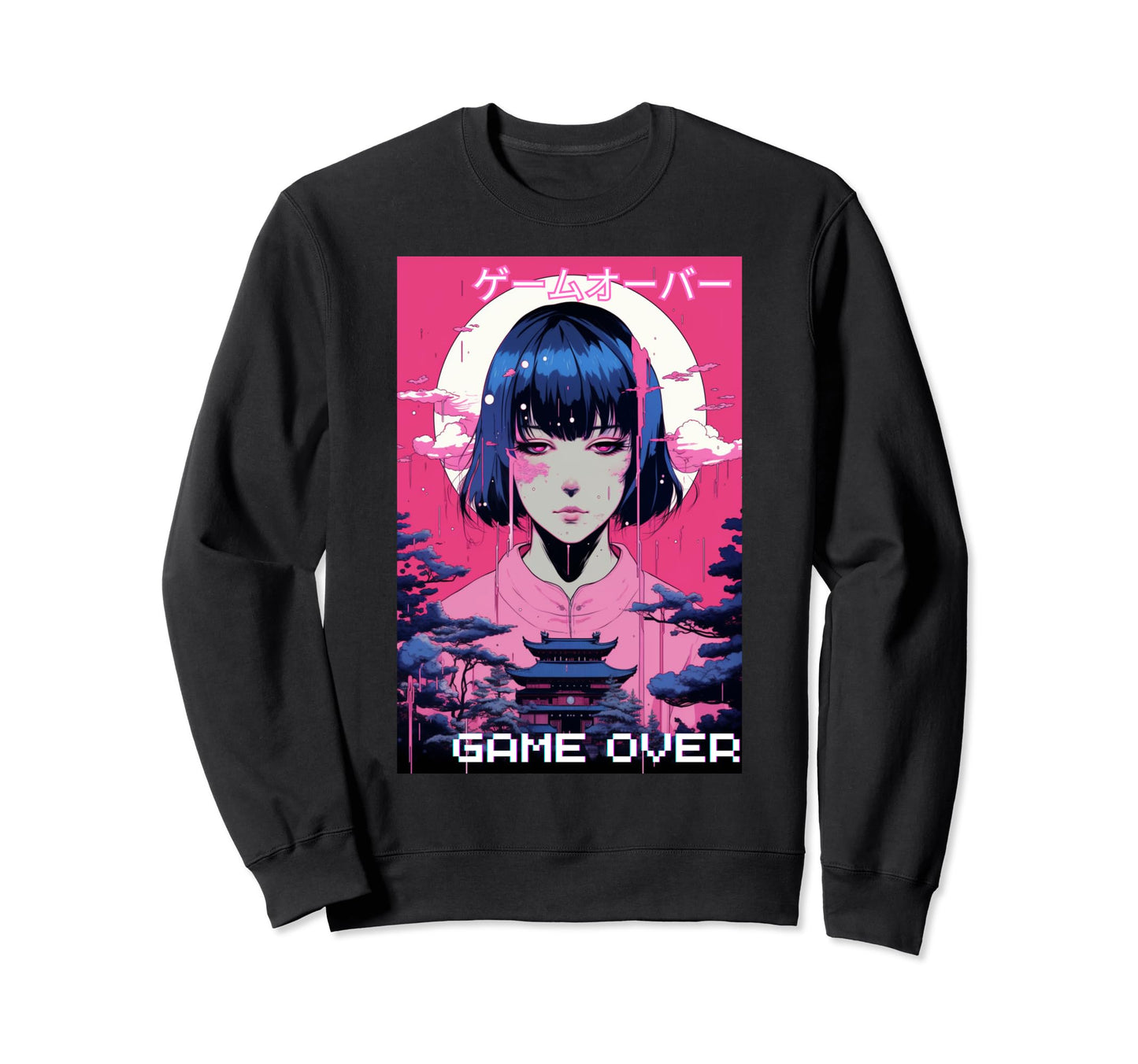 Japanese Vaporwave Sad Anime Sweatshirt - Casual Everyday Wear Unisex - T-Shirt, Sweatshirt, Hoodie