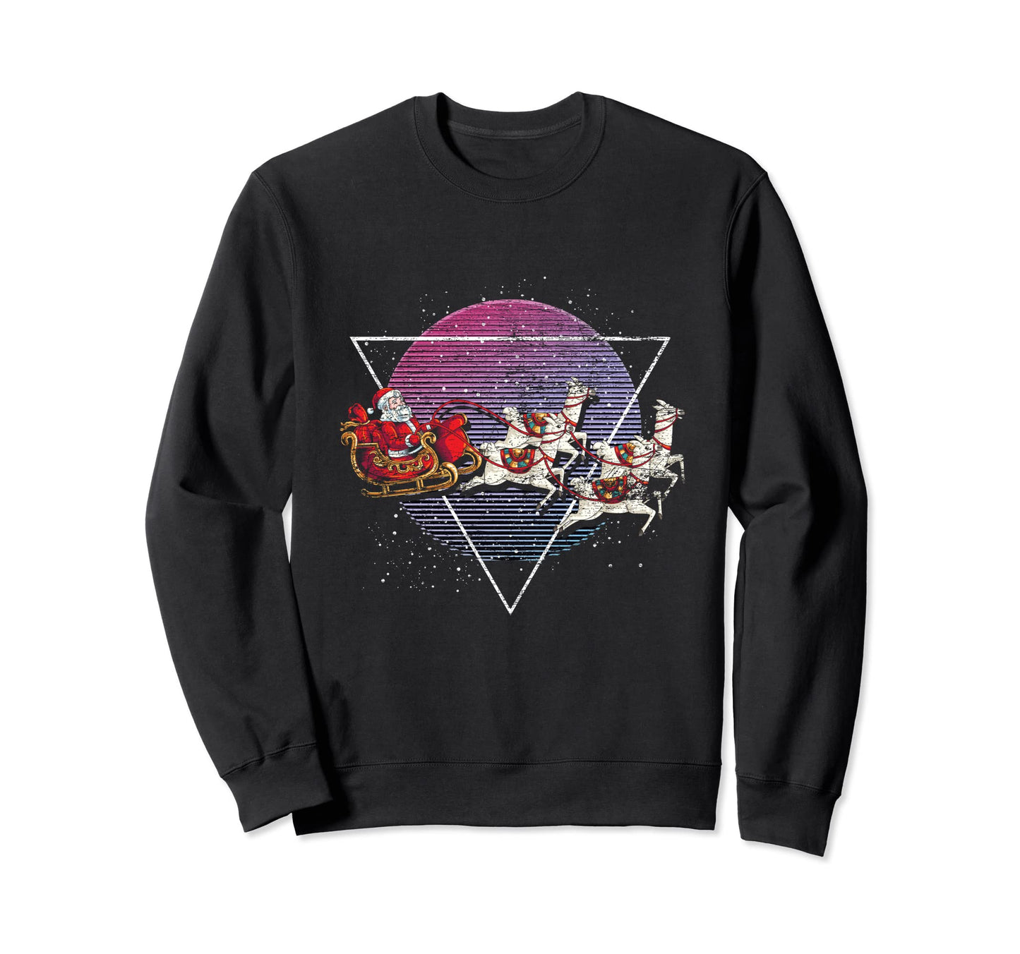 Vaporwave Aesthetic Sleigh Santa Sweatshirt - Minimalist Print for Adults - T-Shirt, Sweatshirt, Hoodie