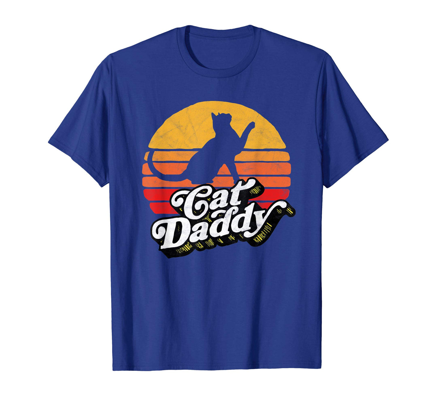 Cat Daddy 80S Sun Typography Distressed T-Shirt - Aesthetic Graphic Unisex - T-Shirt, Sweatshirt, Hoodie