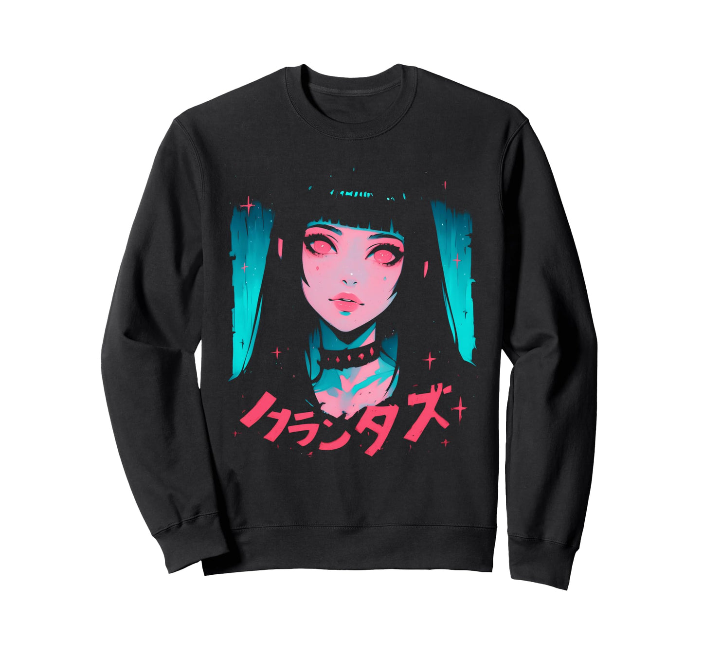 Goth Grunge Demon Anime Waifu Horror Sweatshirt - Aesthetic Graphic Unisex - T-Shirt, Sweatshirt, Hoodie