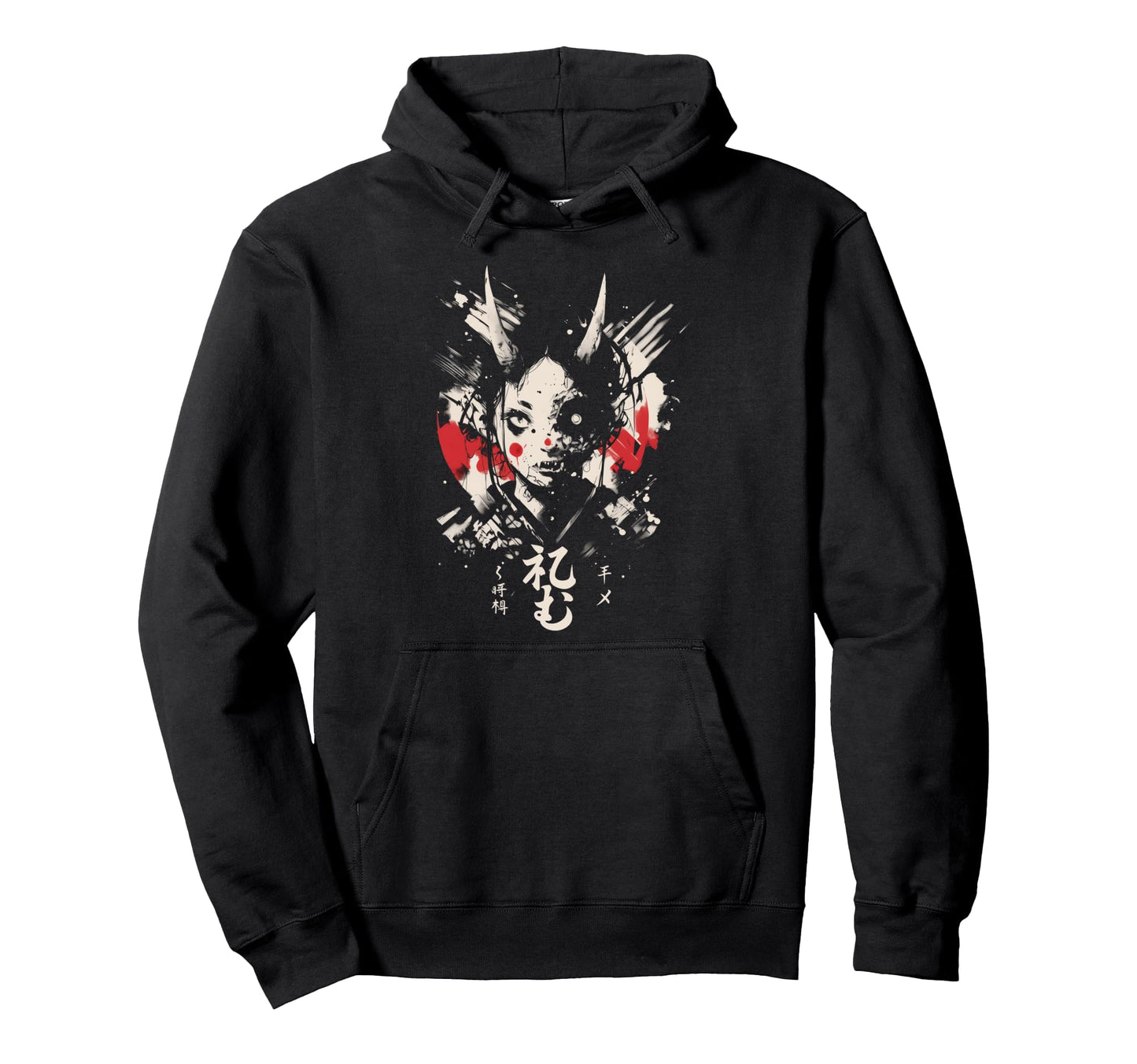 Goth Grunge Demon Anime Waifu Hoodie - Fun Novelty Design for Adults - T-Shirt, Sweatshirt, Hoodie