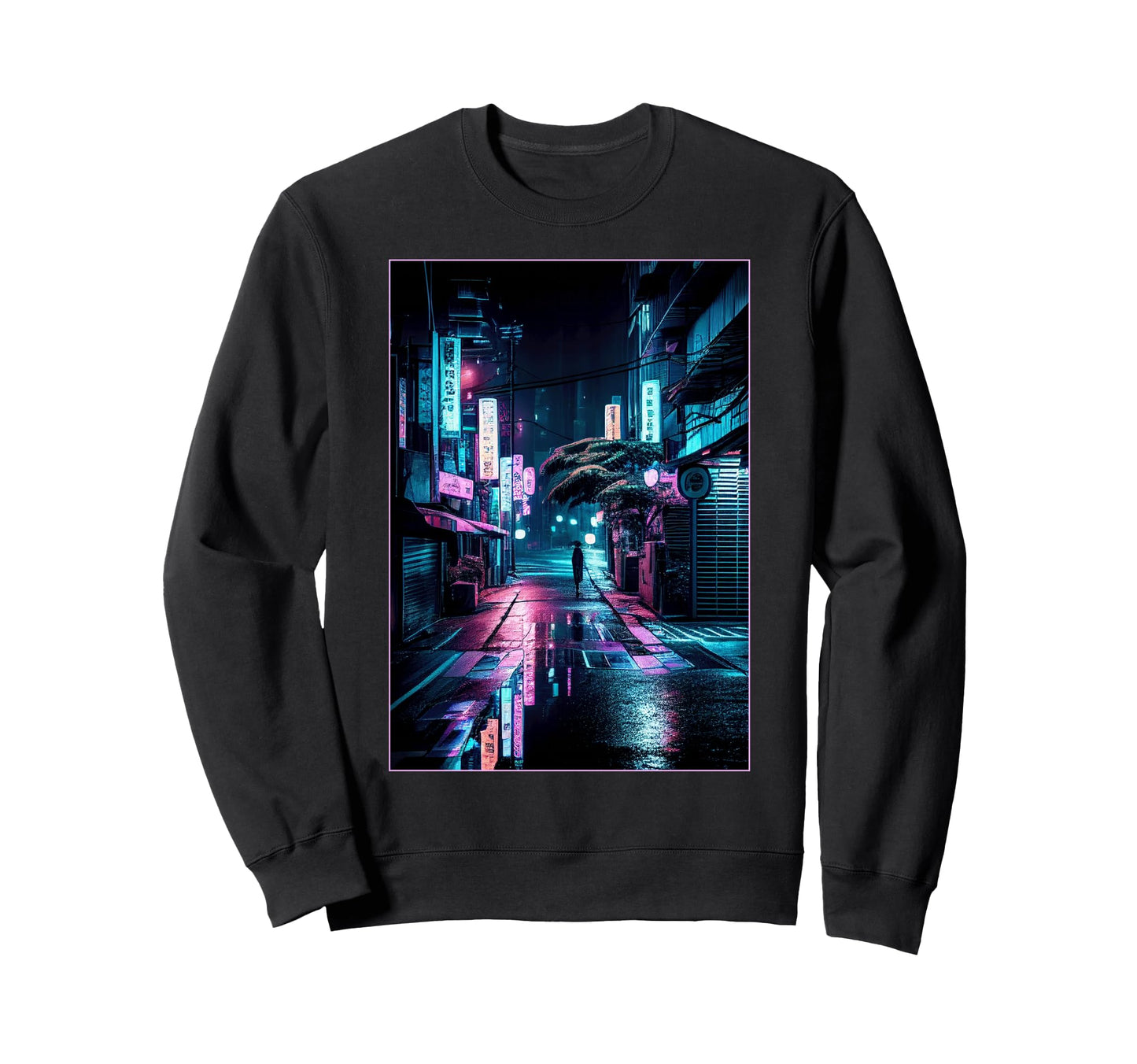 Vaporwave Aesthetic Streets Sweatshirt - Fun Novelty Design Men Women - T-Shirt, Sweatshirt, Hoodie