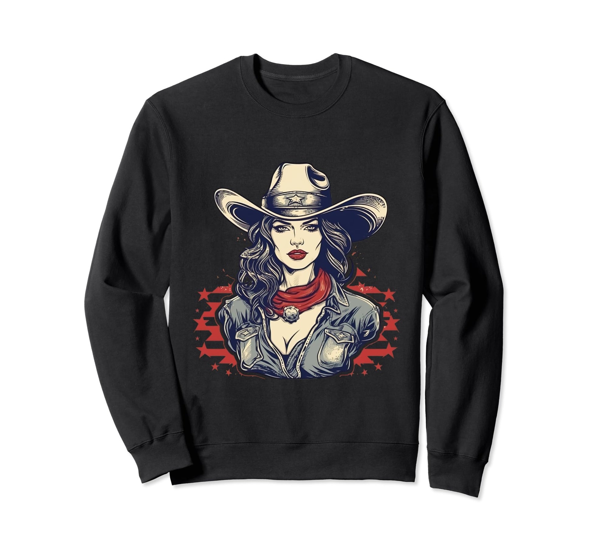 Cowgirl Cowboy Patriotic Cow And Sweatshirt - Custom Art Print for Adults - T-Shirt, Sweatshirt, Hoodie