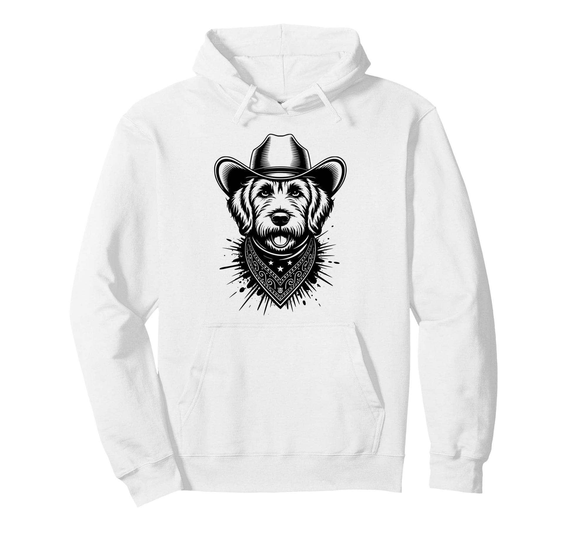Goldendoodle Cowboy Western Hat And Hoodie - Minimalist Print Men Women - T-Shirt, Sweatshirt, Hoodie