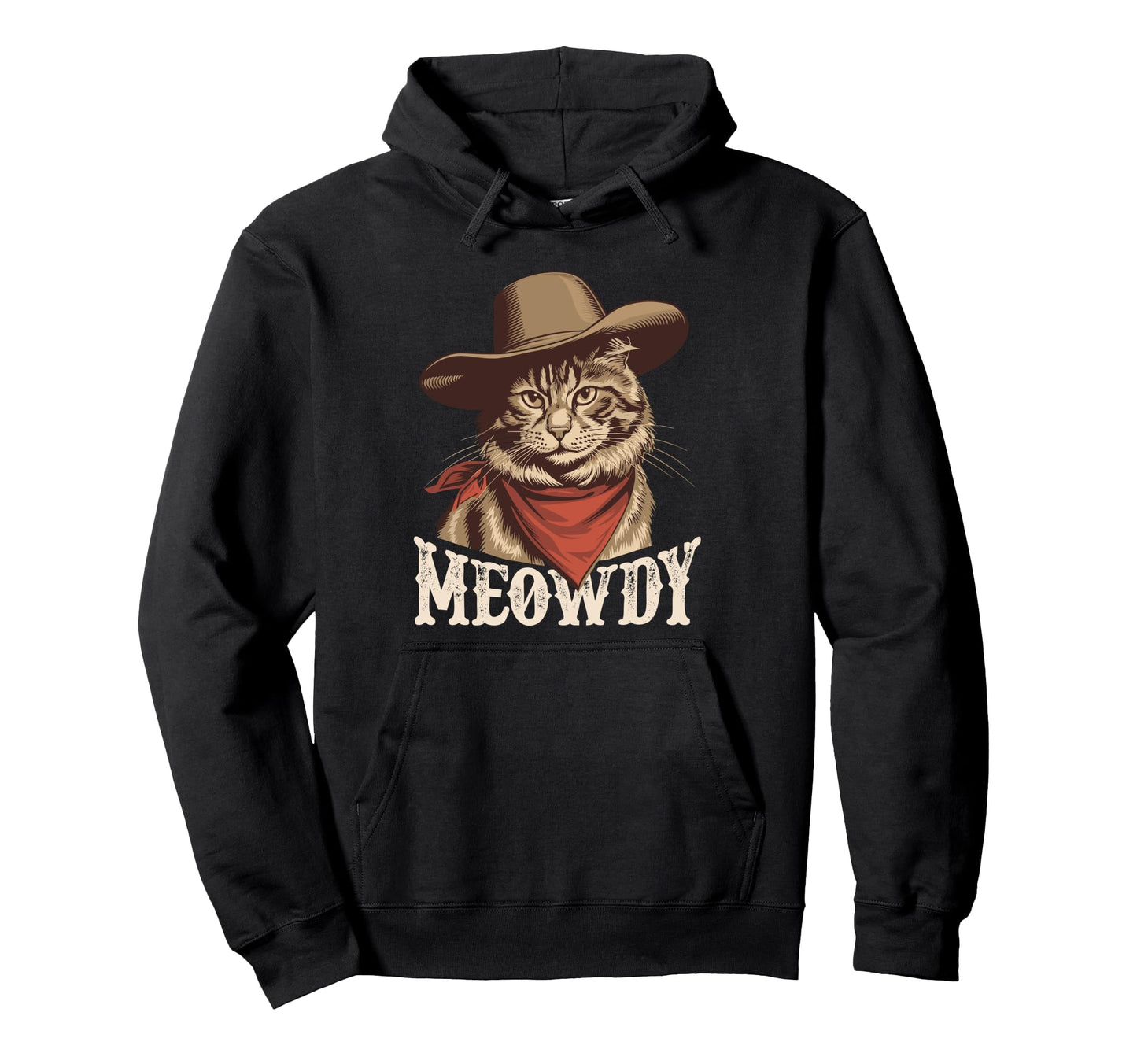 Meowdy Partner Funny Country Cat Cowboy Hoodie - Trendy Graphic Men Women - T-Shirt, Sweatshirt, Hoodie