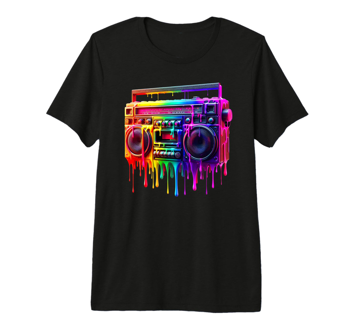 Dripping Paint Boombox Old School T-Shirt - Casual Everyday Wear Unisex - T-Shirt, Sweatshirt, Hoodie