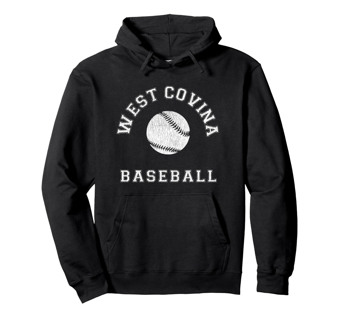 West Covina Baseball Distressed Hoodie - Fun Novelty Design Men Women - T-Shirt, Sweatshirt, Hoodie