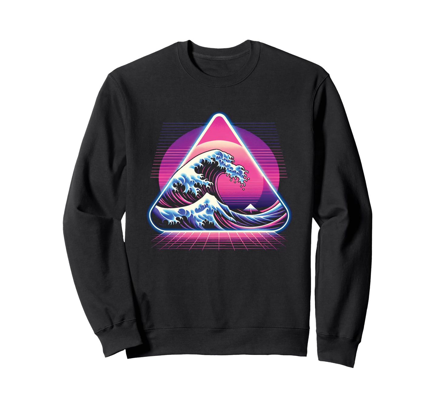 Great Wave Kanagawa Vaporwave Sweatshirt - Fun Novelty Design for Adults - T-Shirt, Sweatshirt, Hoodie