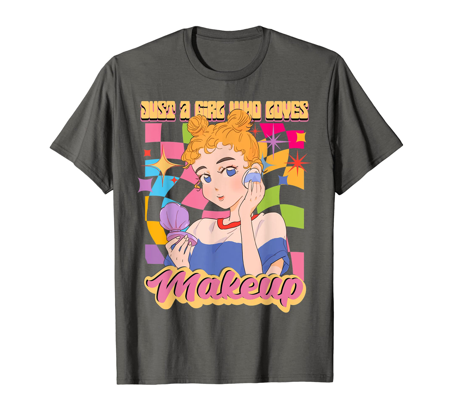 Anime Who Loves Makeup Rainbow T-Shirt - Casual Everyday Wear Men Women - T-Shirt, Sweatshirt, Hoodie