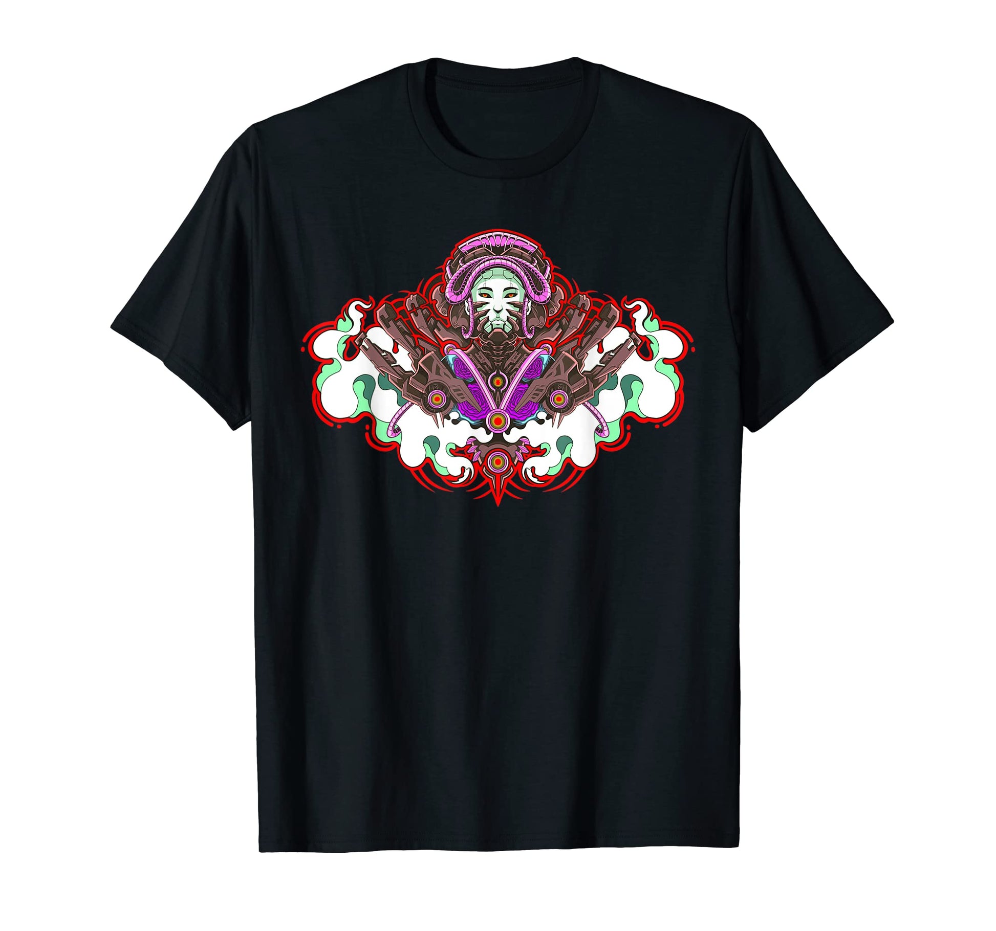 Japanese Geisha Cyberpunk Samurai T-Shirt - Unique Graphic Men Women - T-Shirt, Sweatshirt, Hoodie