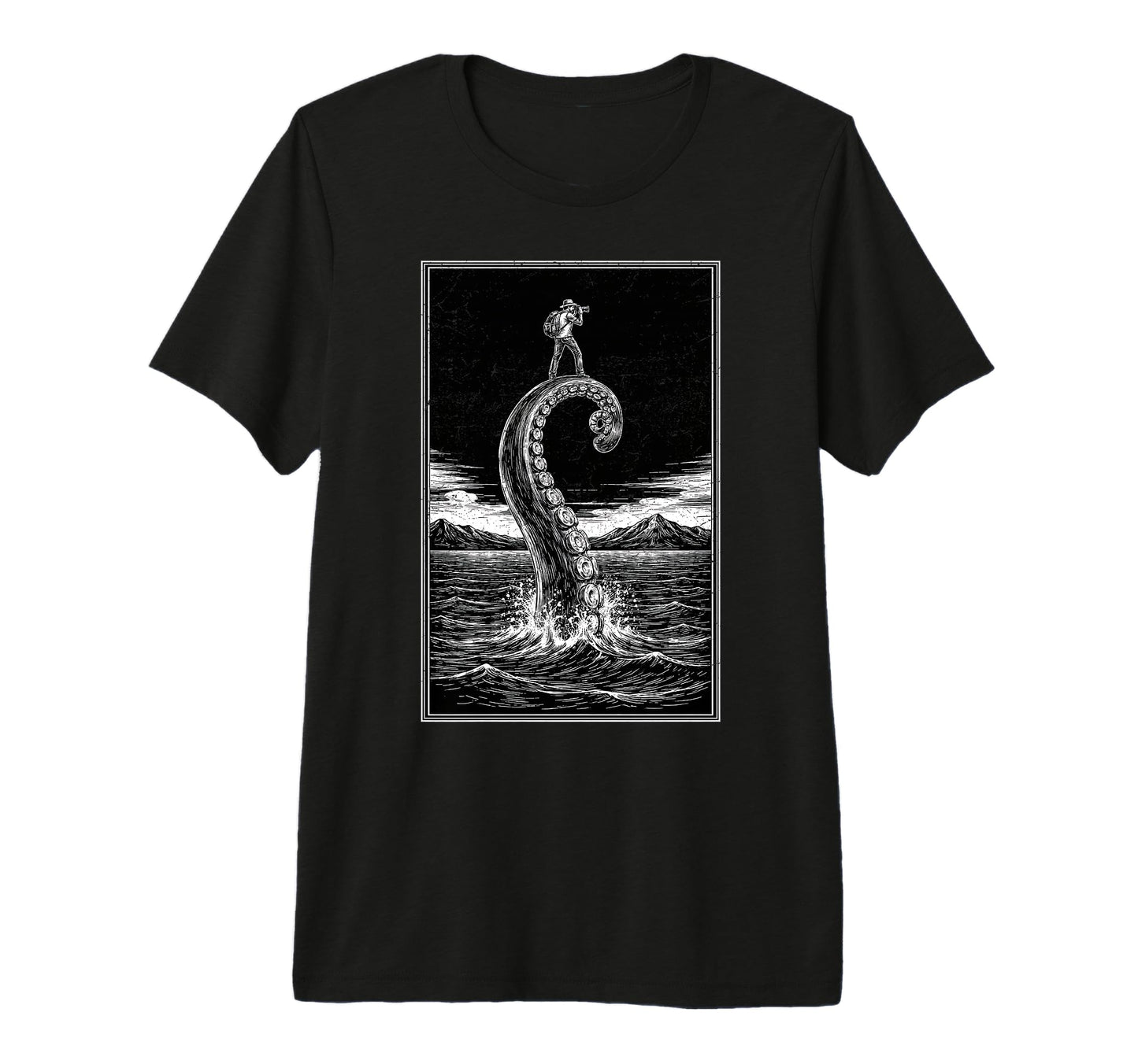 Photographer Octopus Moon Camera T-Shirt - Aesthetic Graphic Men Women - T-Shirt, Sweatshirt, Hoodie