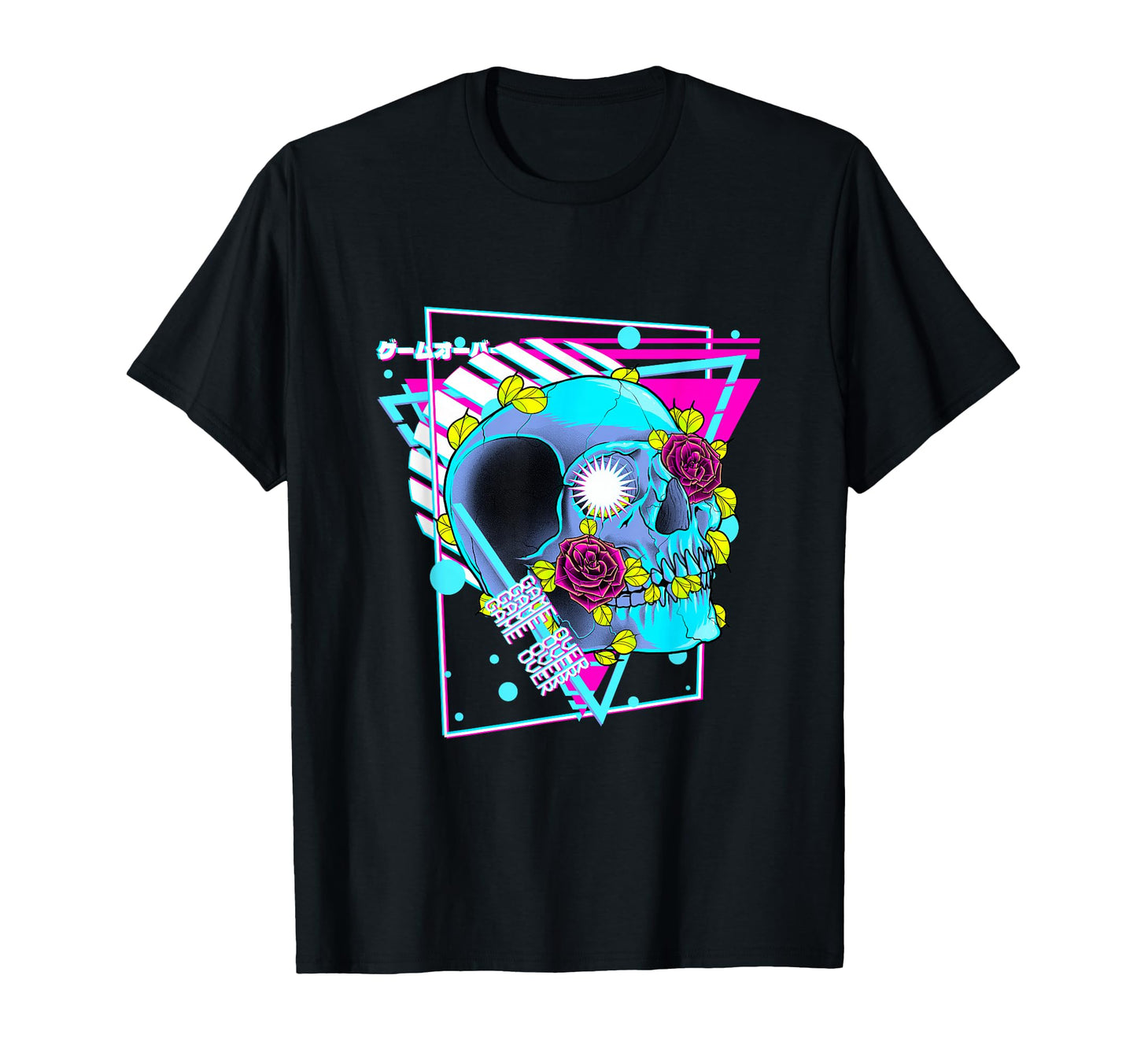 Game Over Vaporwave Aesthetic Skull T-Shirt - Fun Novelty Design Unisex - T-Shirt, Sweatshirt, Hoodie