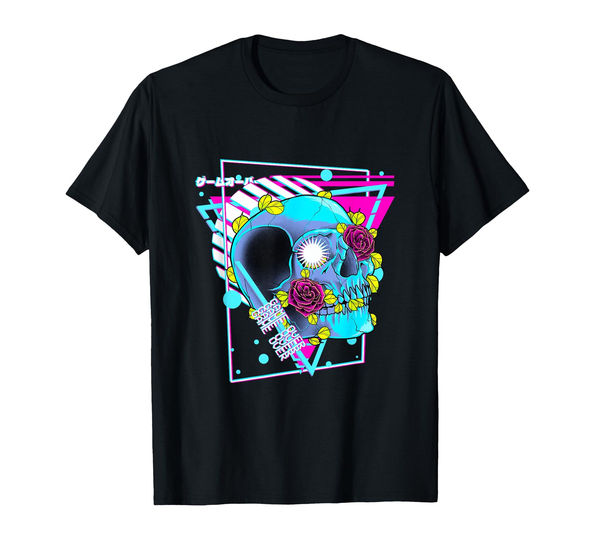Game Over Vaporwave Aesthetic Skull T-Shirt - Fun Novelty Design Unisex - T-Shirt, Sweatshirt, Hoodie